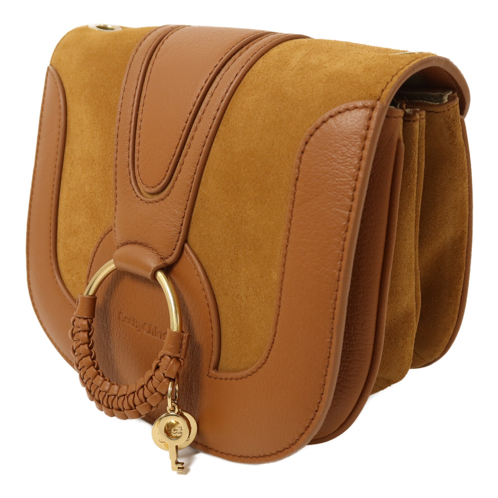 SEE BY CHLOE 牛皮皮革/麂皮皮革Shoulder Bag金扣肩背袋