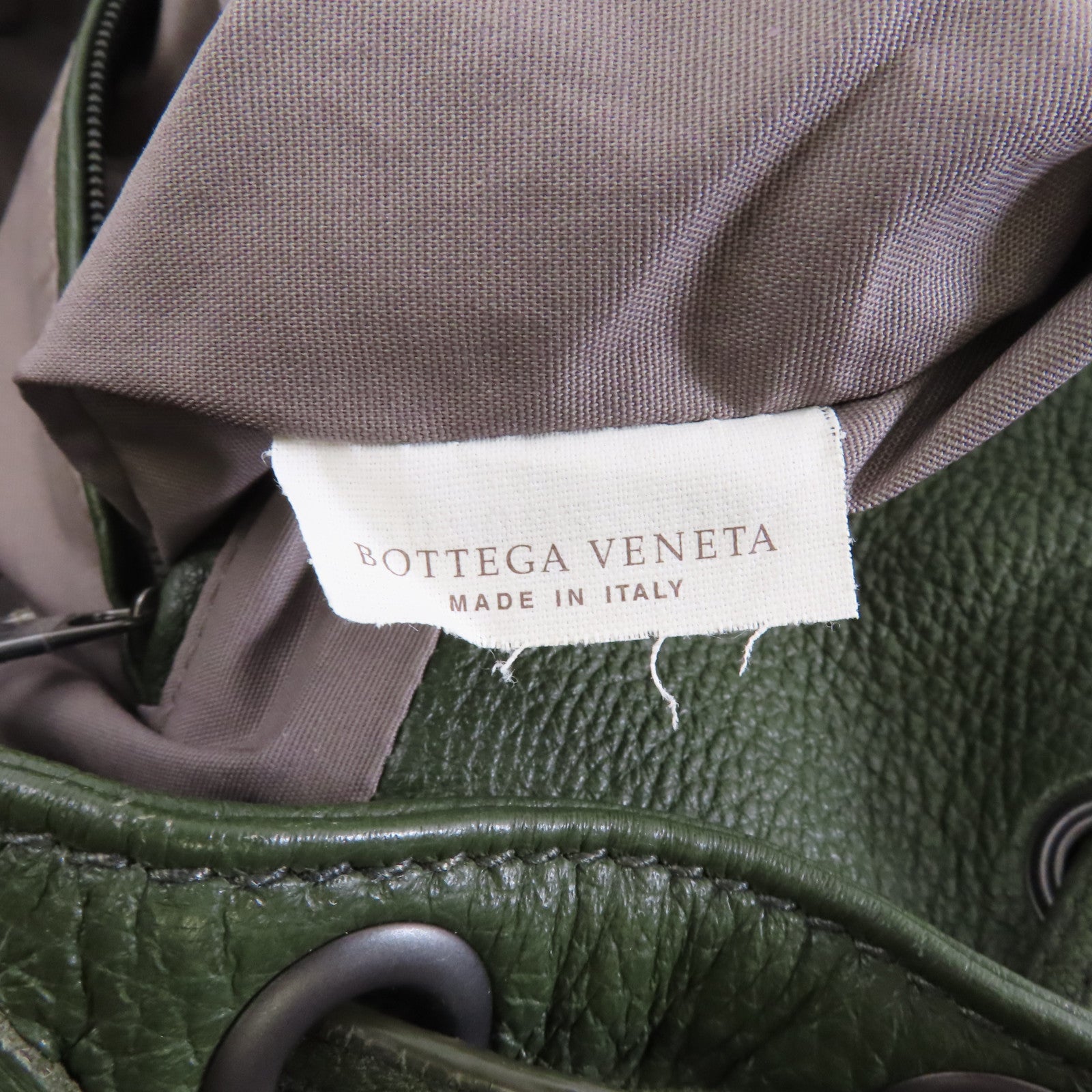 BOTTEGA VENETA 牛皮皮革Rucksack背包墨綠色