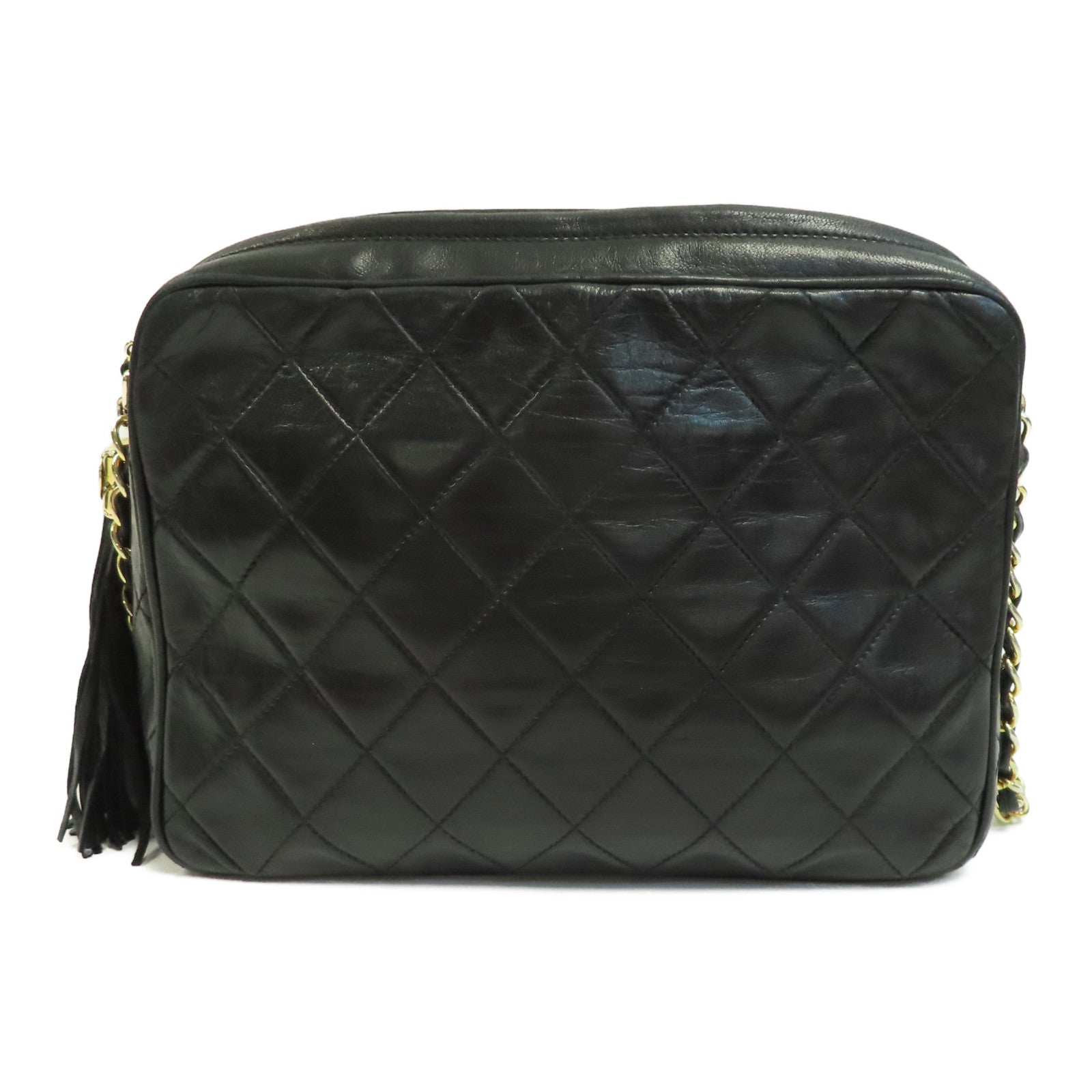 CHANEL 【激減優惠】菱格羊皮皮革Chain Shoulder金扣鏈帶肩背袋黑色