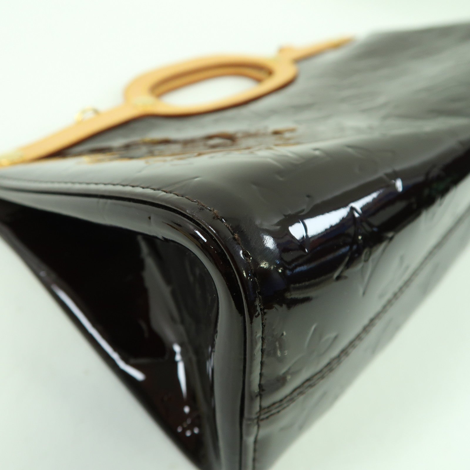 LOUIS VUITTON Monogram Vernis Roxbury Drive金扣手挽肩背兩用袋酒紅色