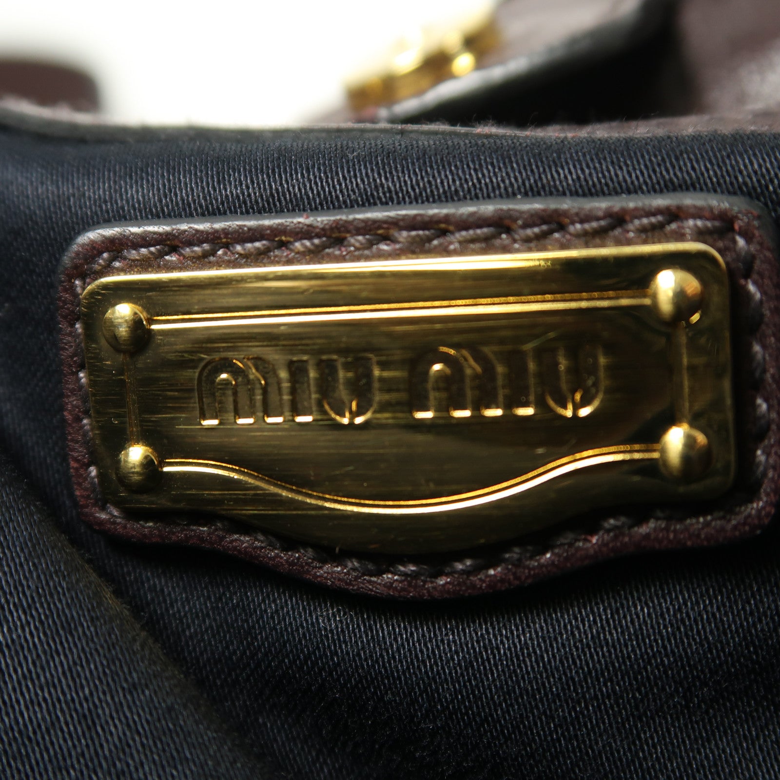 Miu Miu 羊皮皮革2 Way Shoulder金扣手挽肩背兩用袋
