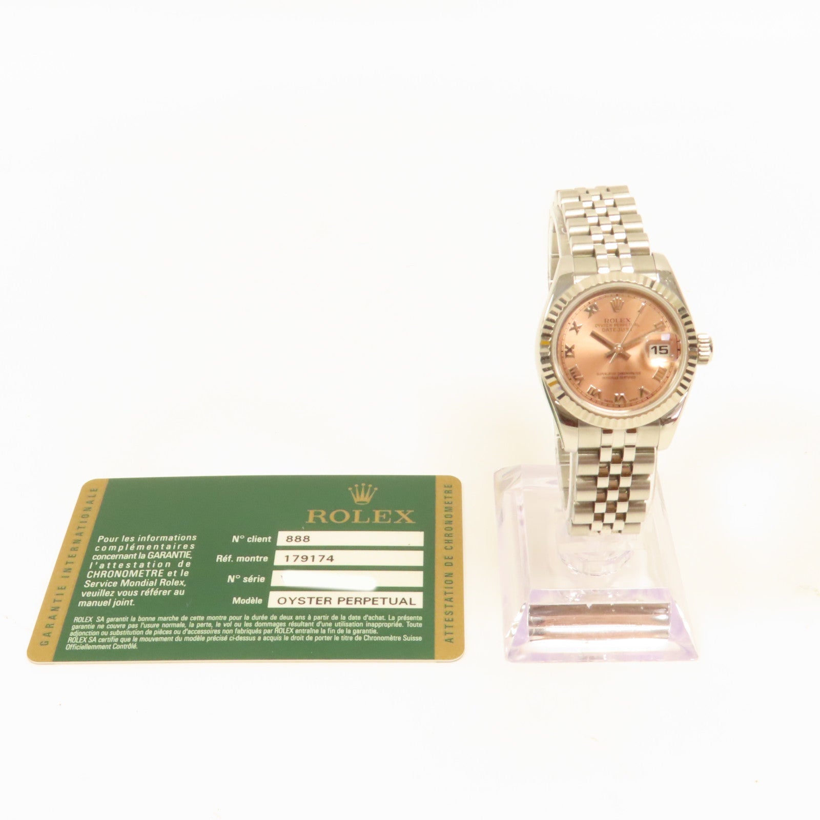 ROLEX Lady Datejust不鏽鋼手錶自動機芯粉紅色