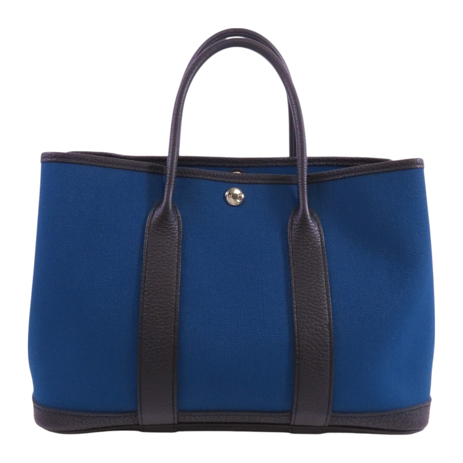 HERMES 帆布Garden Party TPM銀扣手挽袋