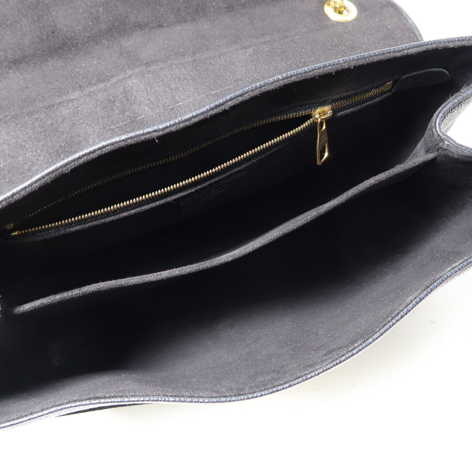 LOUIS VUITTON Monogram Empreinte Saint Germain MM金扣鏈帶肩背袋黑色