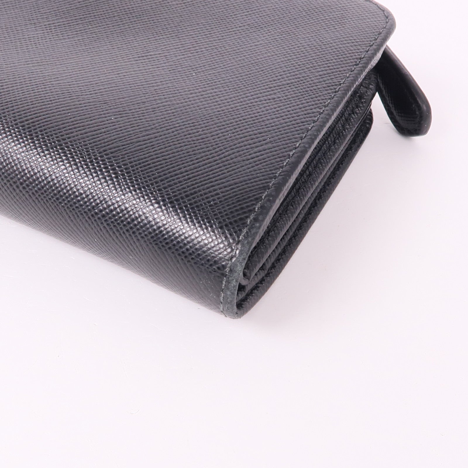 PRADA Saffiano皮革Wallet金扣錢包
