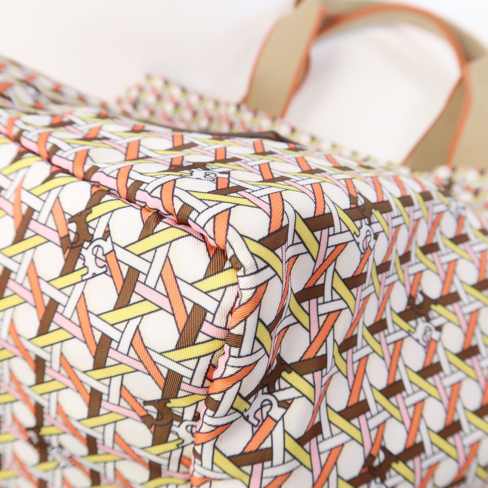 Tory Burch 尼龍Tote Bag金扣手挽袋橙色