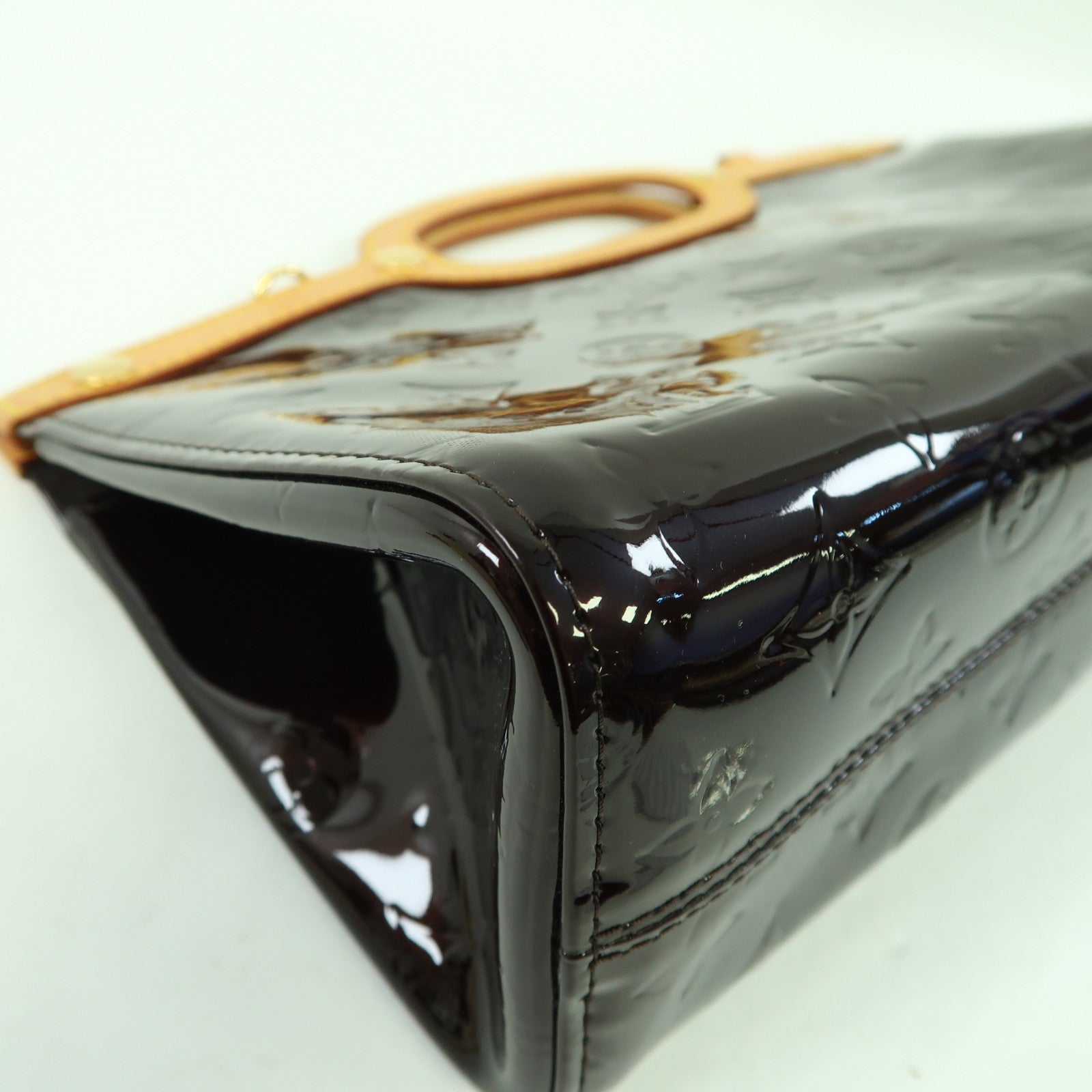LOUIS VUITTON Monogram Vernis Roxbury Drive金扣手挽肩背兩用袋酒紅色