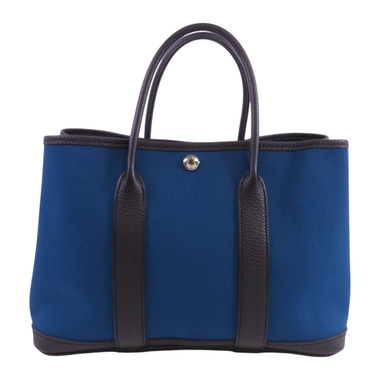 HERMES 帆布Garden Party TPM銀扣手挽袋