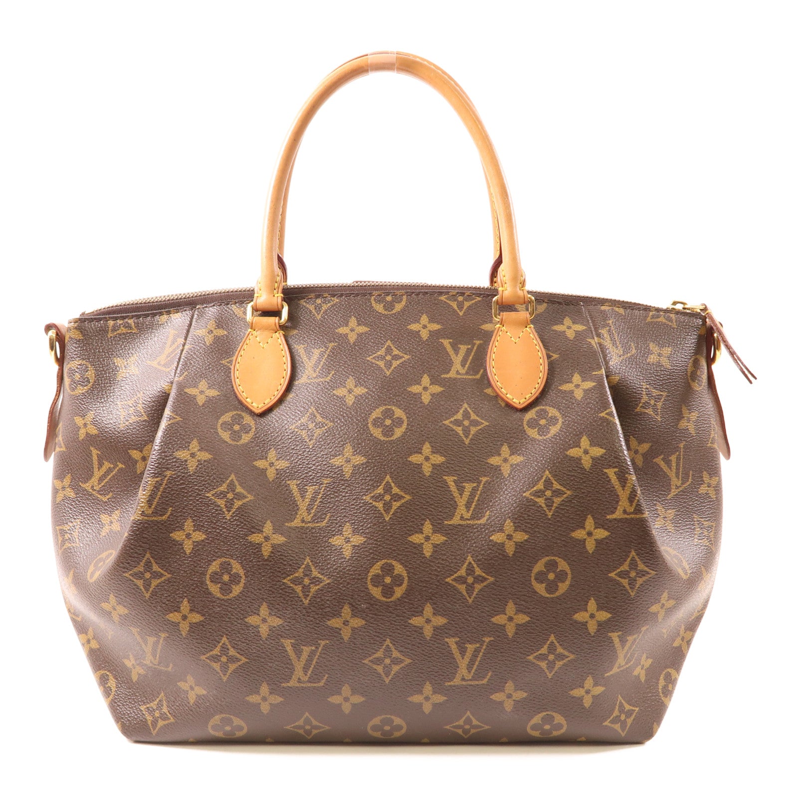LOUIS VUITTON Monogram Turenne MM金扣手挽肩背兩用袋棕色