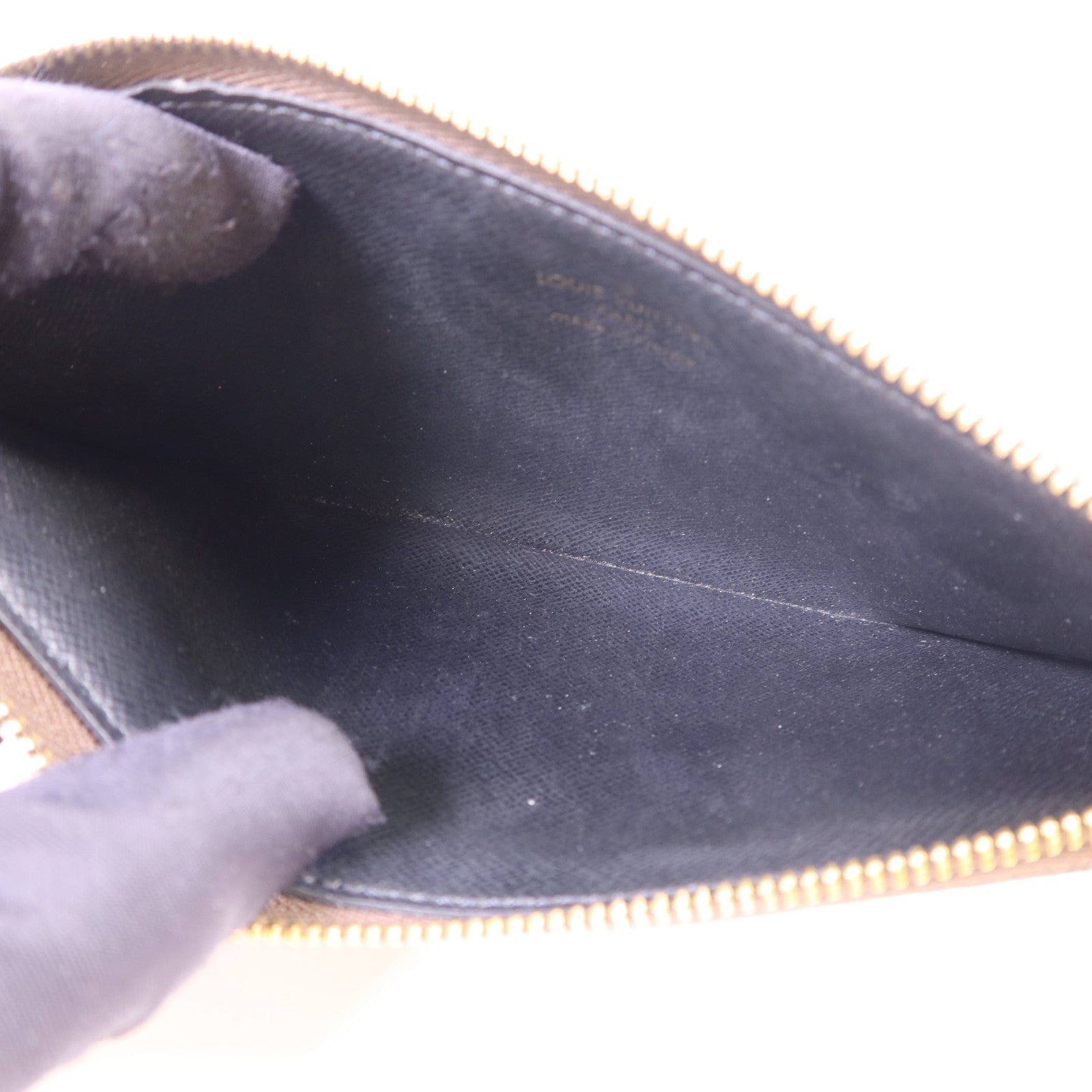 LOUIS VUITTON Monogram Reverse Pochette Trio金扣手拿包