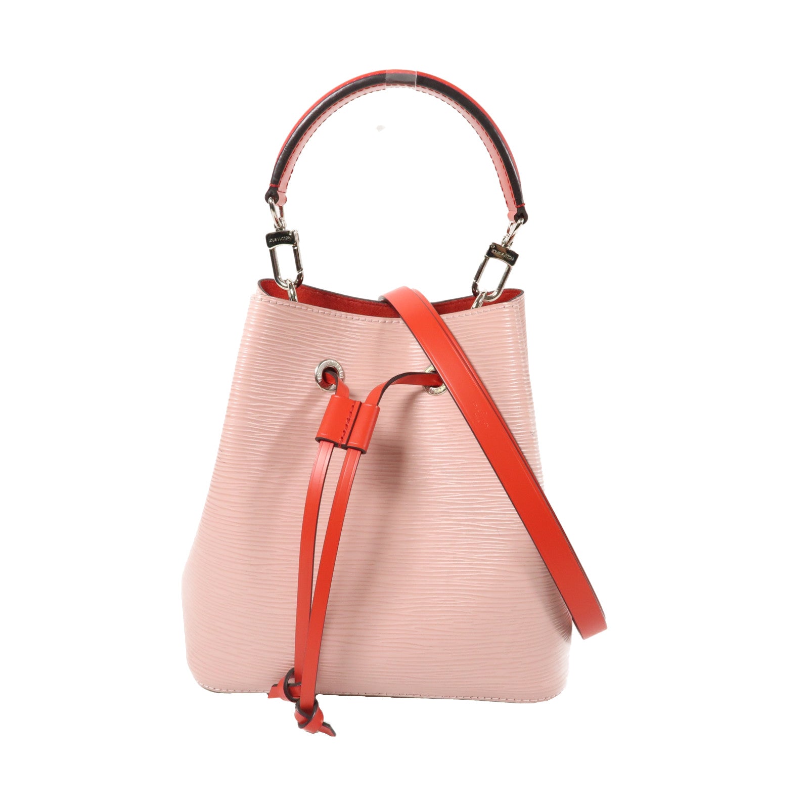 LOUIS VUITTON Epi Neo Noe BB銀扣手挽肩背兩用袋粉紅色/紅色