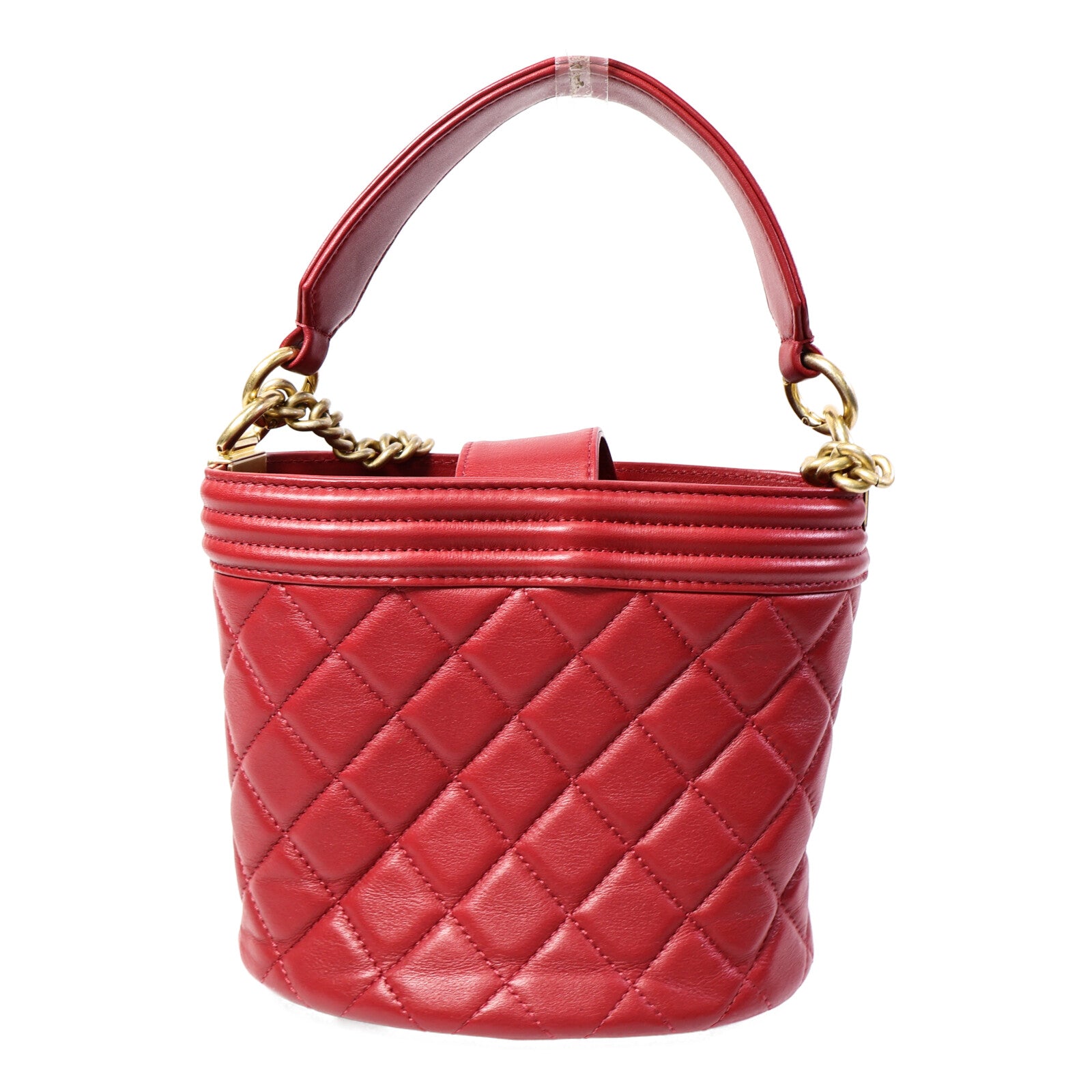 CHANEL 羊皮皮革Bucket Bag鏈帶手挽肩背兩用袋