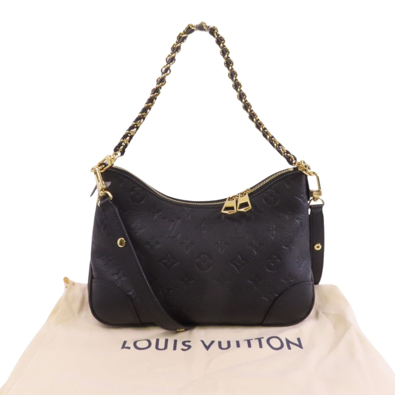 LOUIS VUITTON Monogram Empreinte Boulogne PM金扣手挽肩背兩用袋