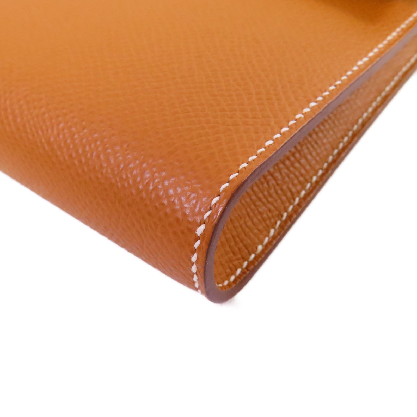 HERMES Epsom皮革Clic 16 Shoulder Bag銀扣肩背袋Gold金棕色