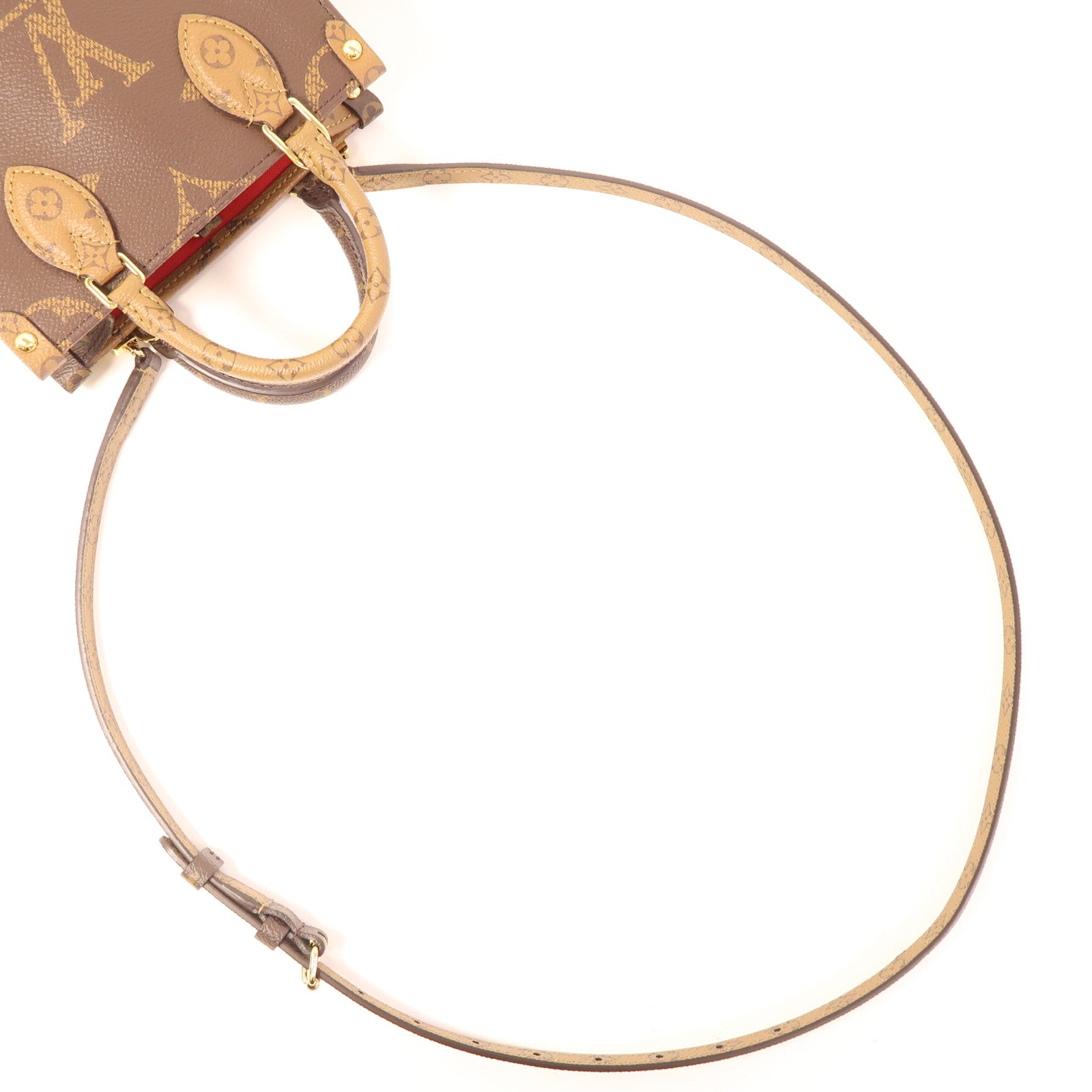 LOUIS VUITTON Monogram On The Go BB金扣手挽肩背兩用袋