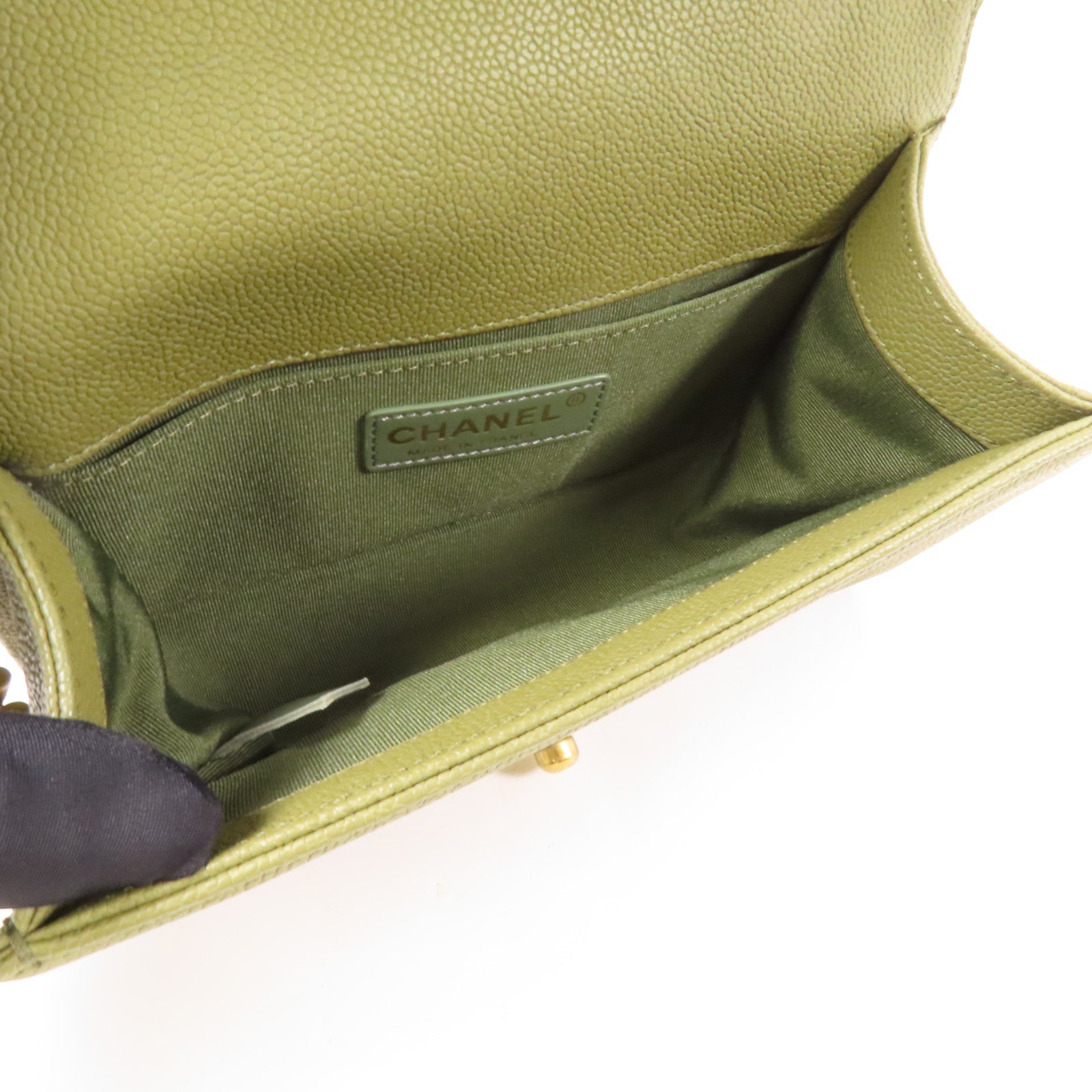 CHANEL 牛皮皮革Boy 20金扣鏈帶肩背袋