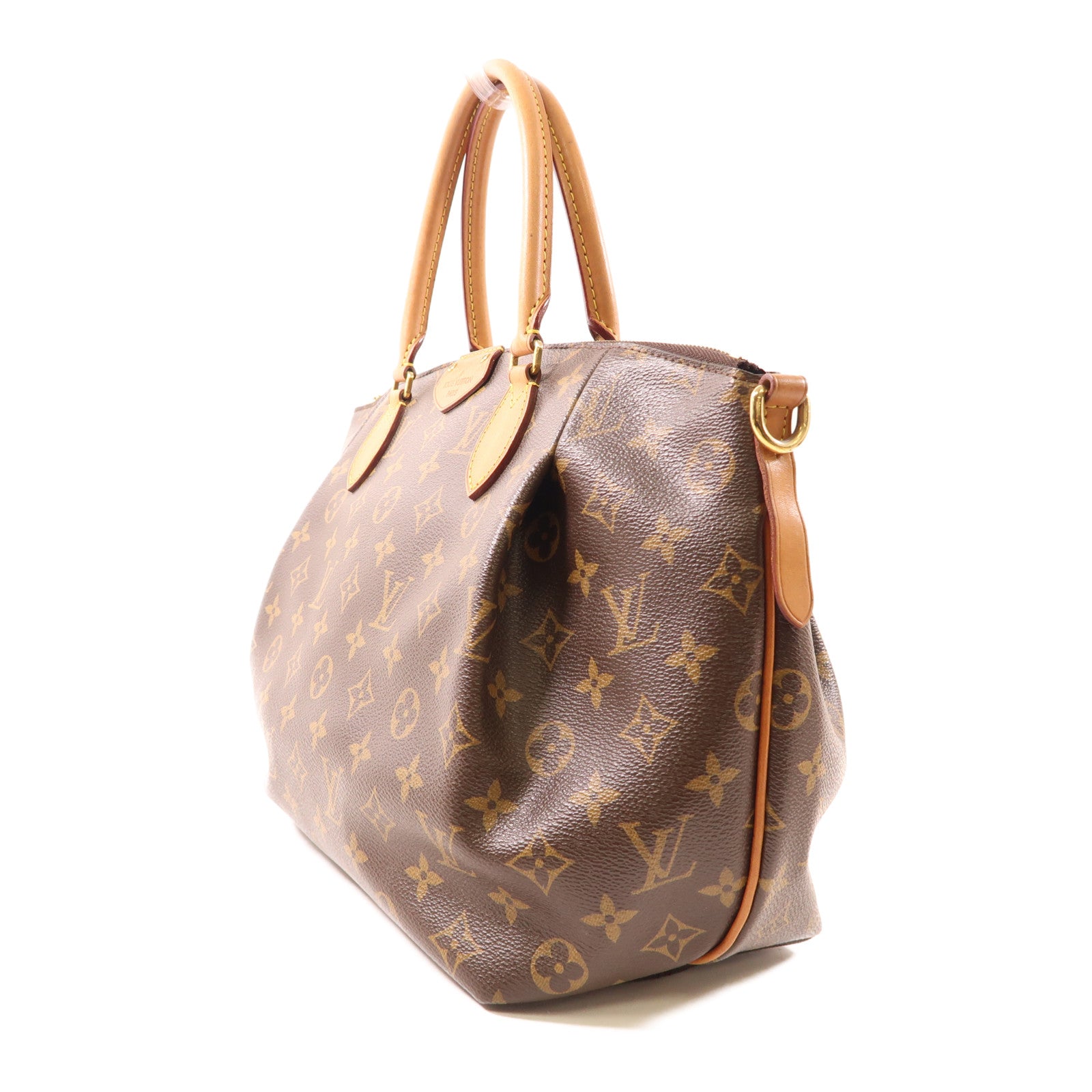LOUIS VUITTON Monogram Turenne MM金扣手挽肩背兩用袋棕色