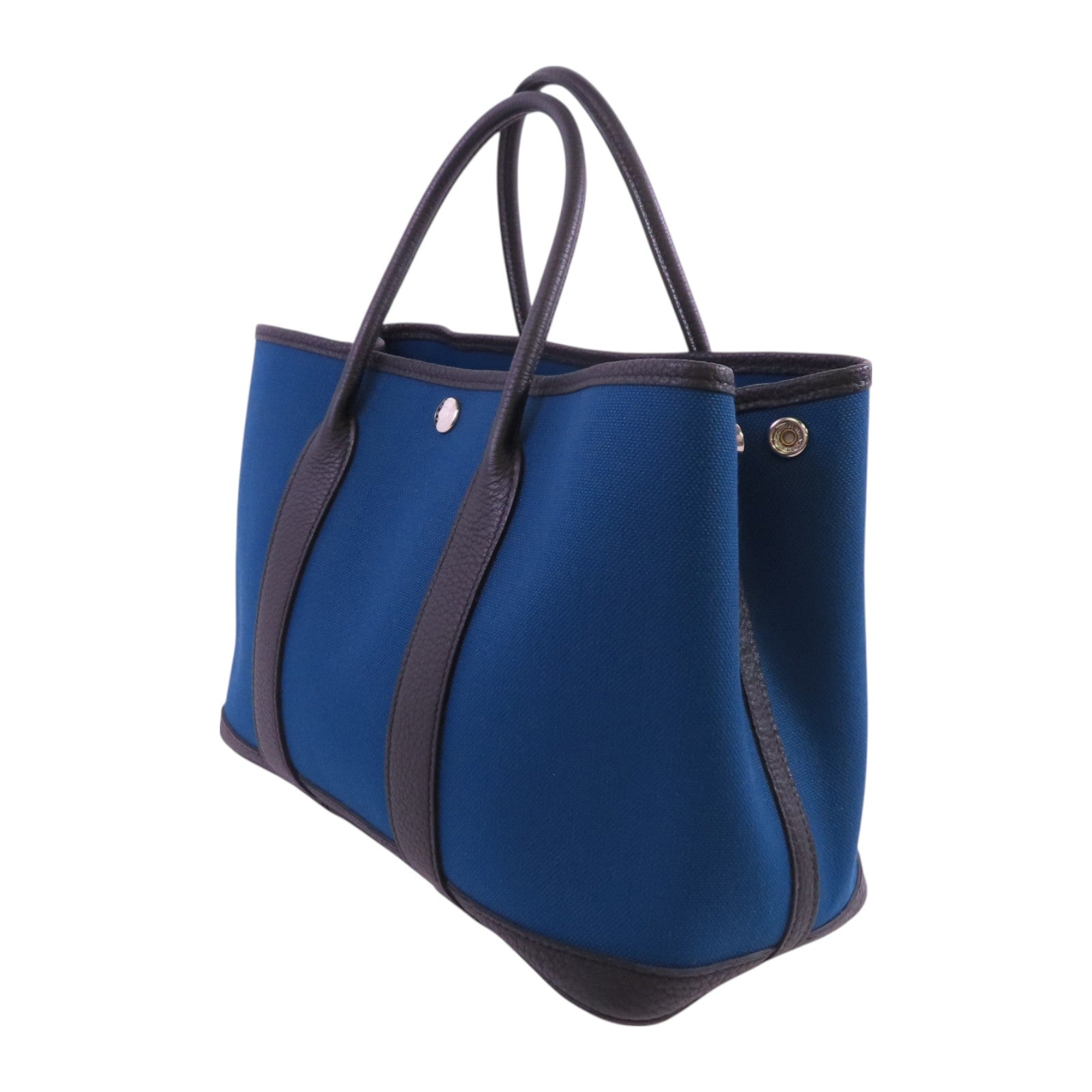 HERMES 帆布Garden Party TPM銀扣手挽袋