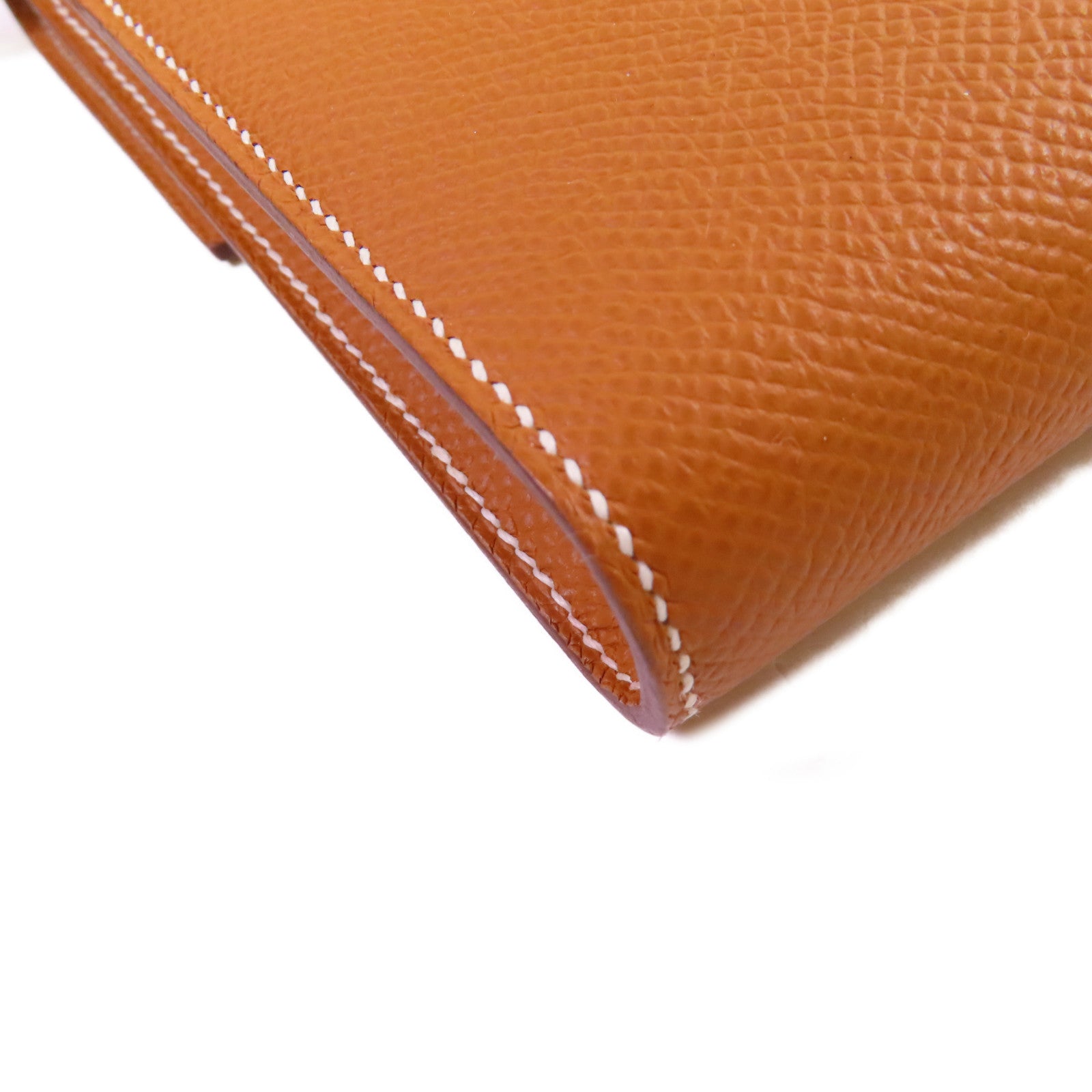 HERMES Epsom皮革Clic 16 Shoulder Bag銀扣肩背袋Gold金棕色
