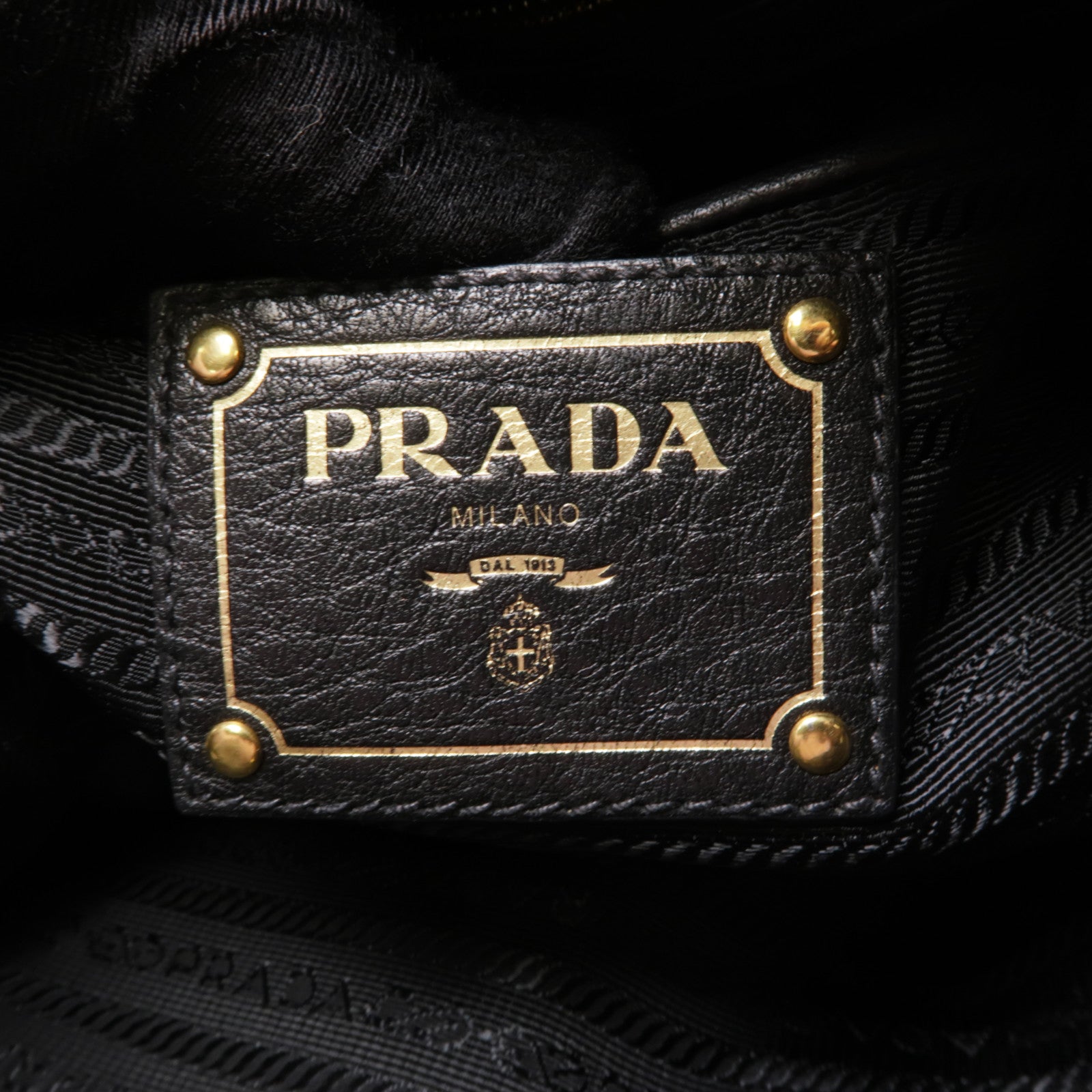 PRADA 牛皮皮革2 Way Bag金扣手挽肩背兩用袋