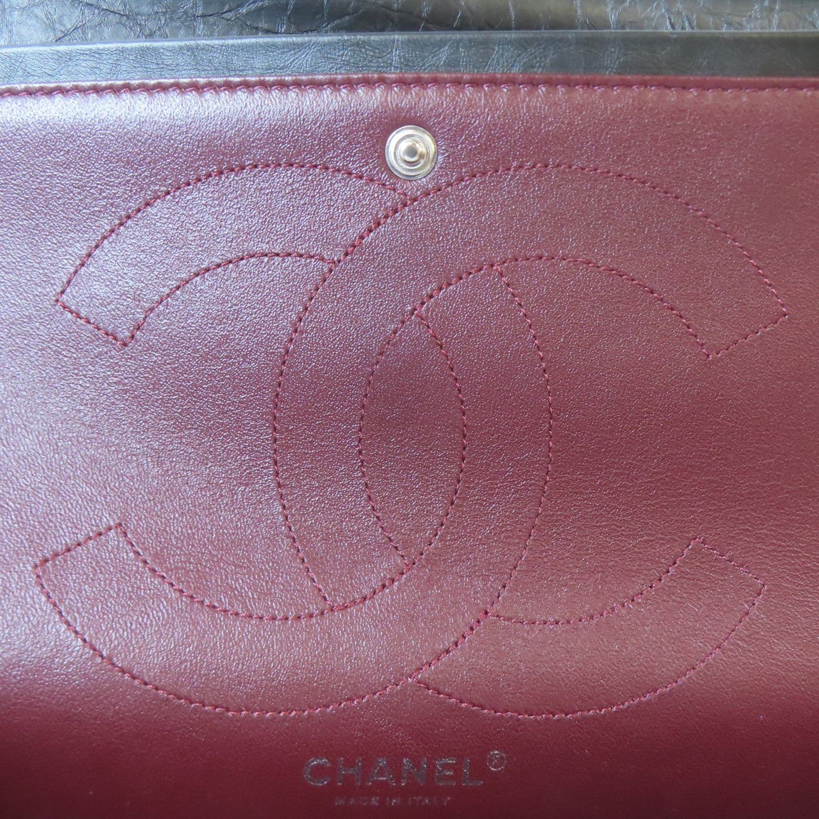 CHANEL 菱格牛皮皮革2.55 Shoulder Bag鏈帶肩背袋黑色