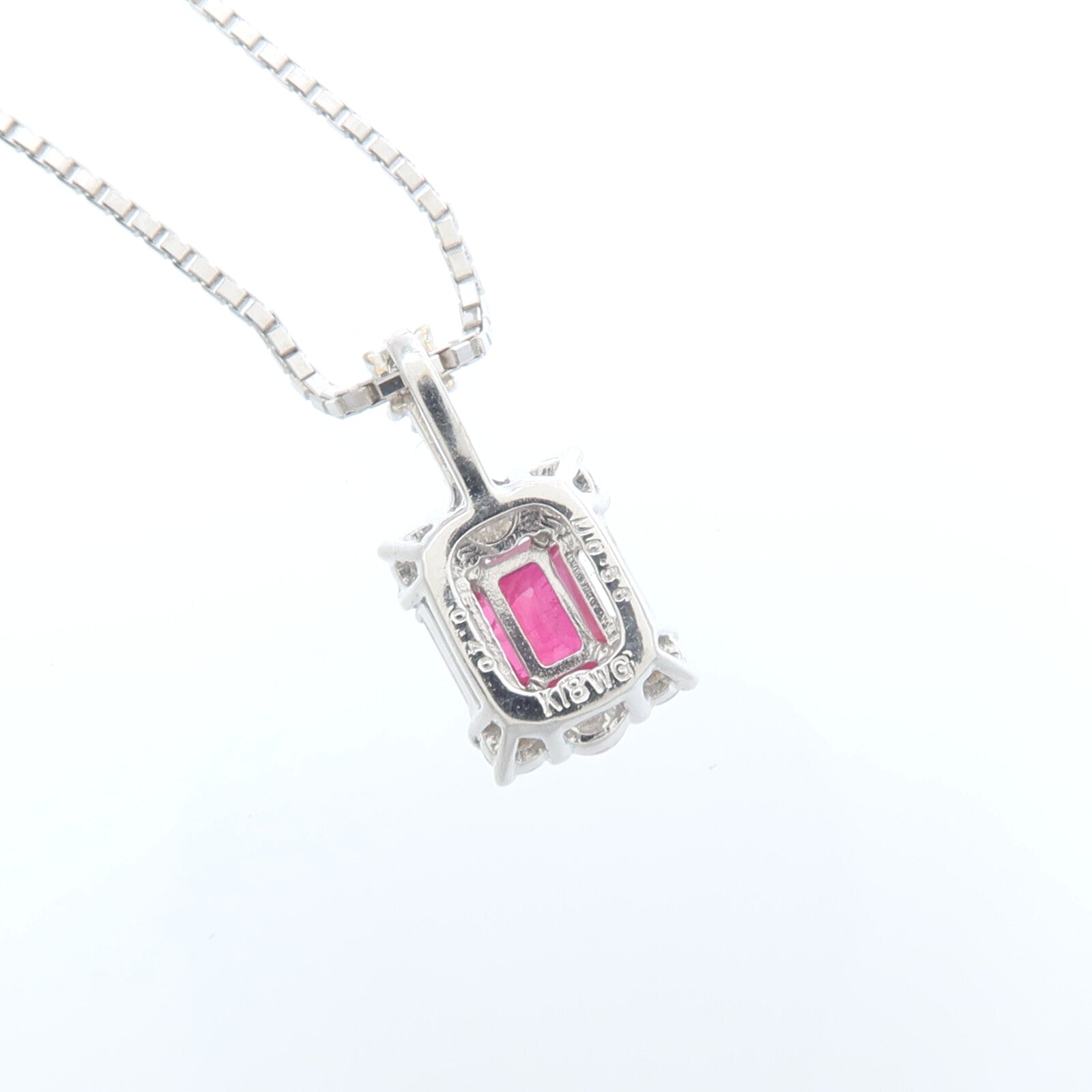 JEWELRY 18K白金Ruby Diamond Necklace紅寶石/鑽石項鍊