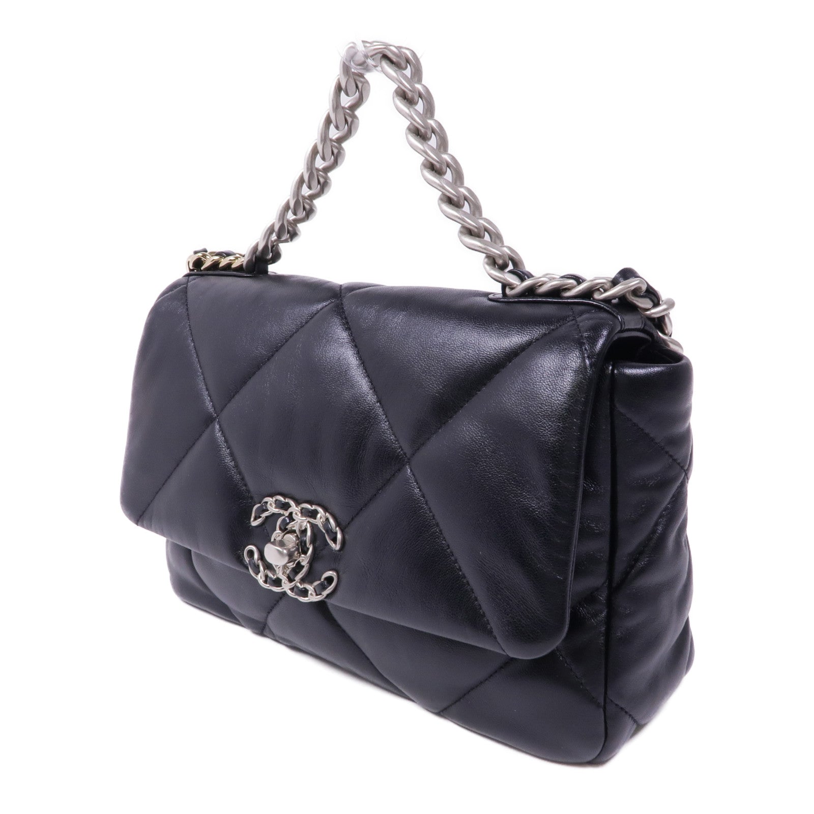 CHANEL 羊皮皮革Chanel 19 Small鏈帶手挽肩背兩用袋