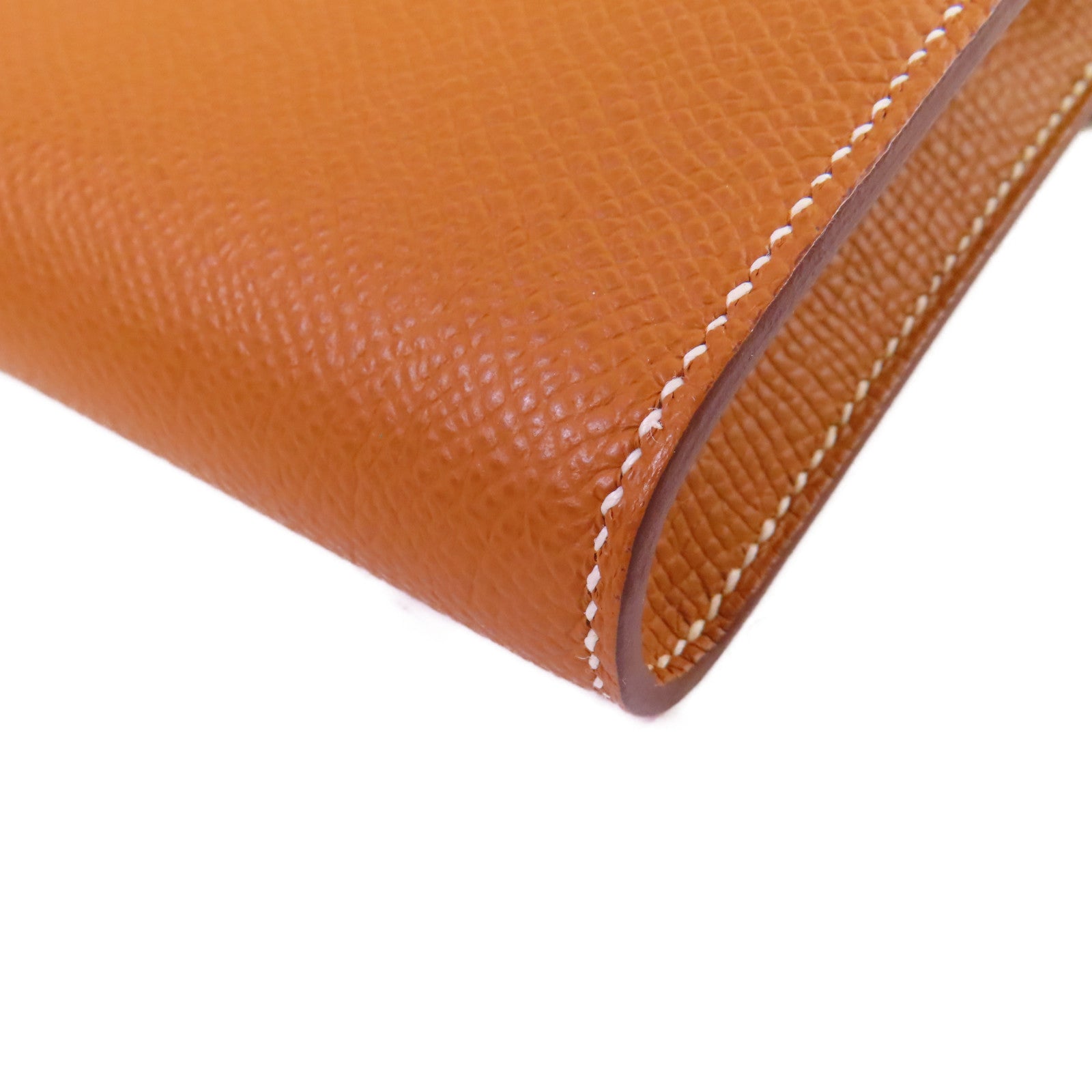 HERMES Epsom皮革Clic 16 Shoulder Bag銀扣肩背袋Gold金棕色