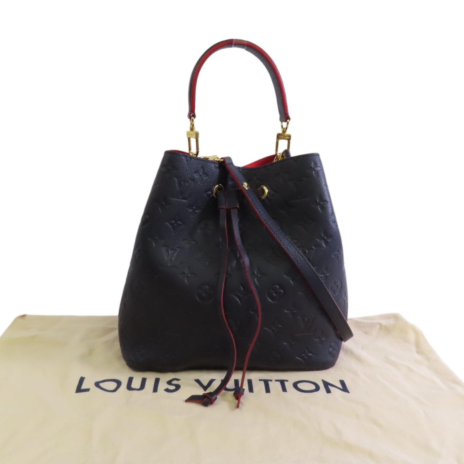 LOUIS VUITTON Monogram Empreinte Neo Noe MM金扣手挽肩背兩用袋