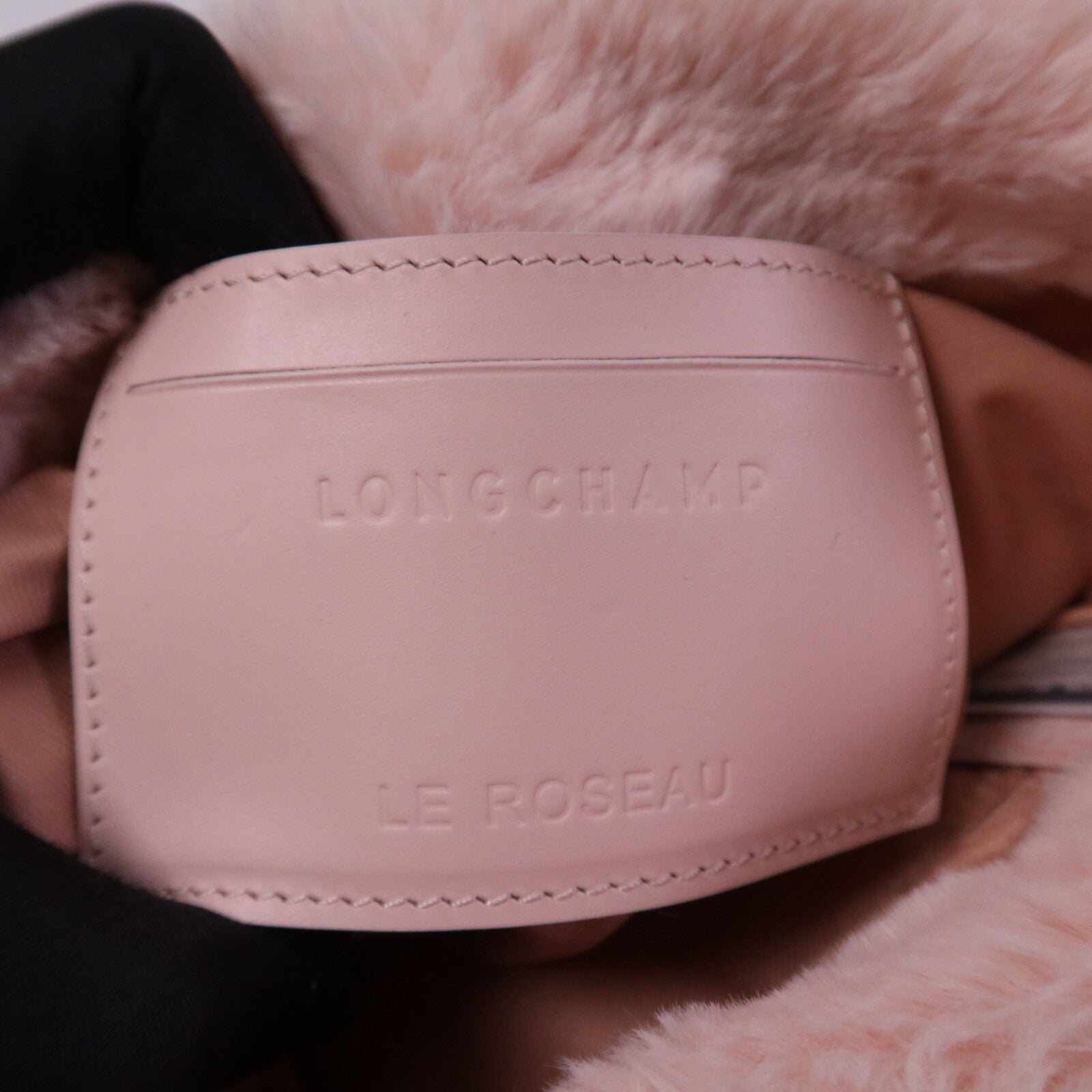 Longchamp 毛茸Shoulder Bag銀扣手挽肩背兩用袋