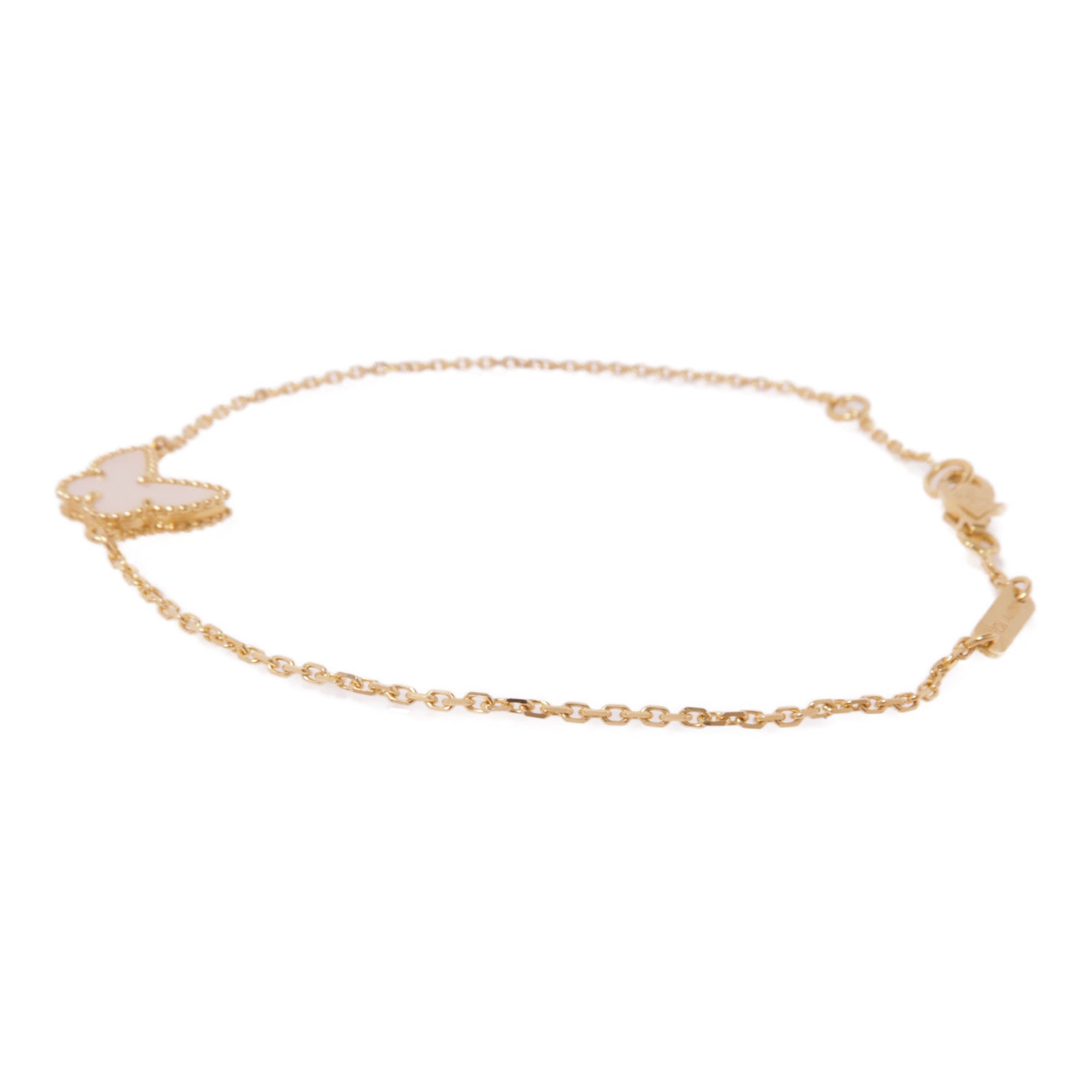 Van Cleef & Arpels 18K黃金Sweet Butterflies珍珠母貝手鍊貝殻色