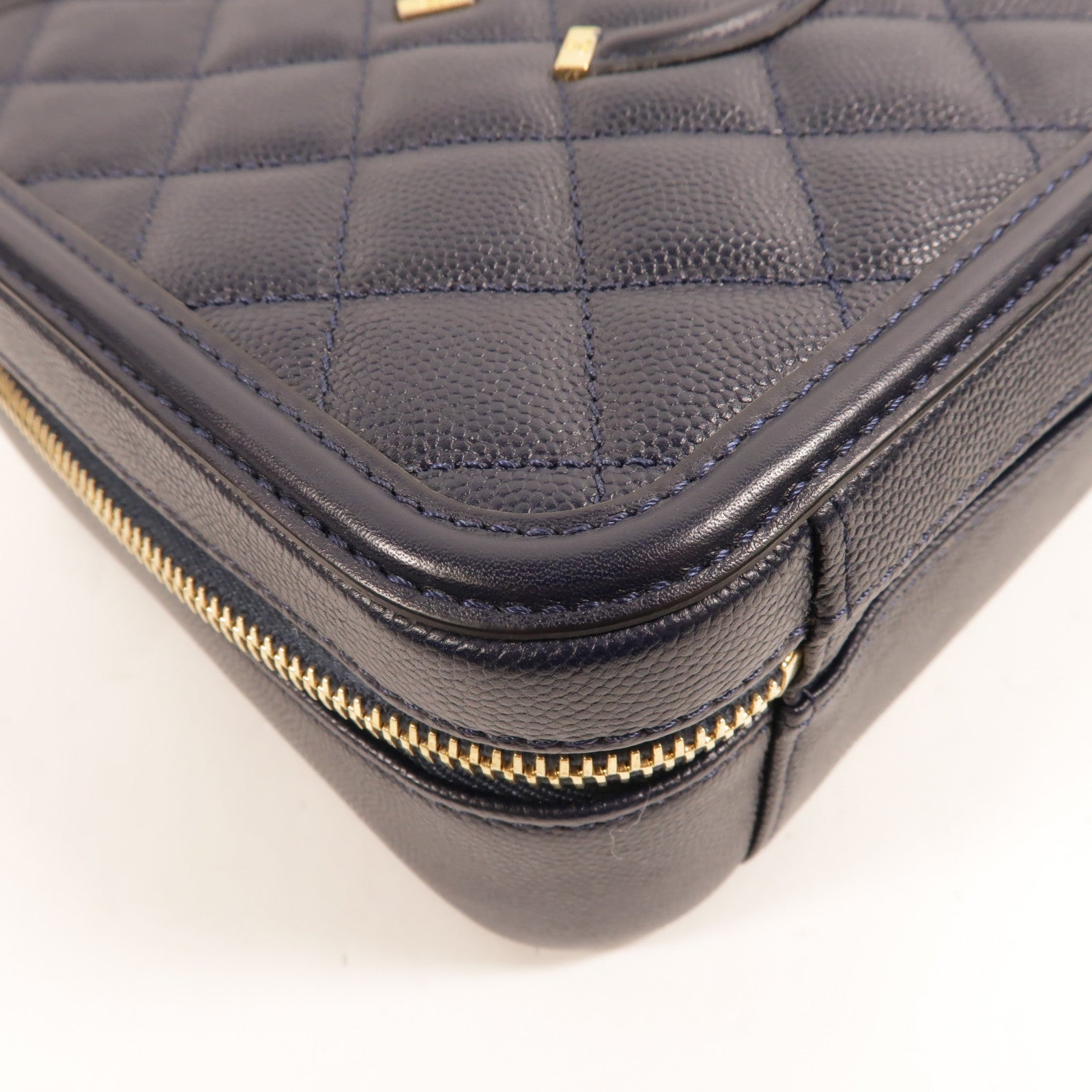 CHANEL 牛皮皮革Filigree Vanity Case手挽肩背兩用袋