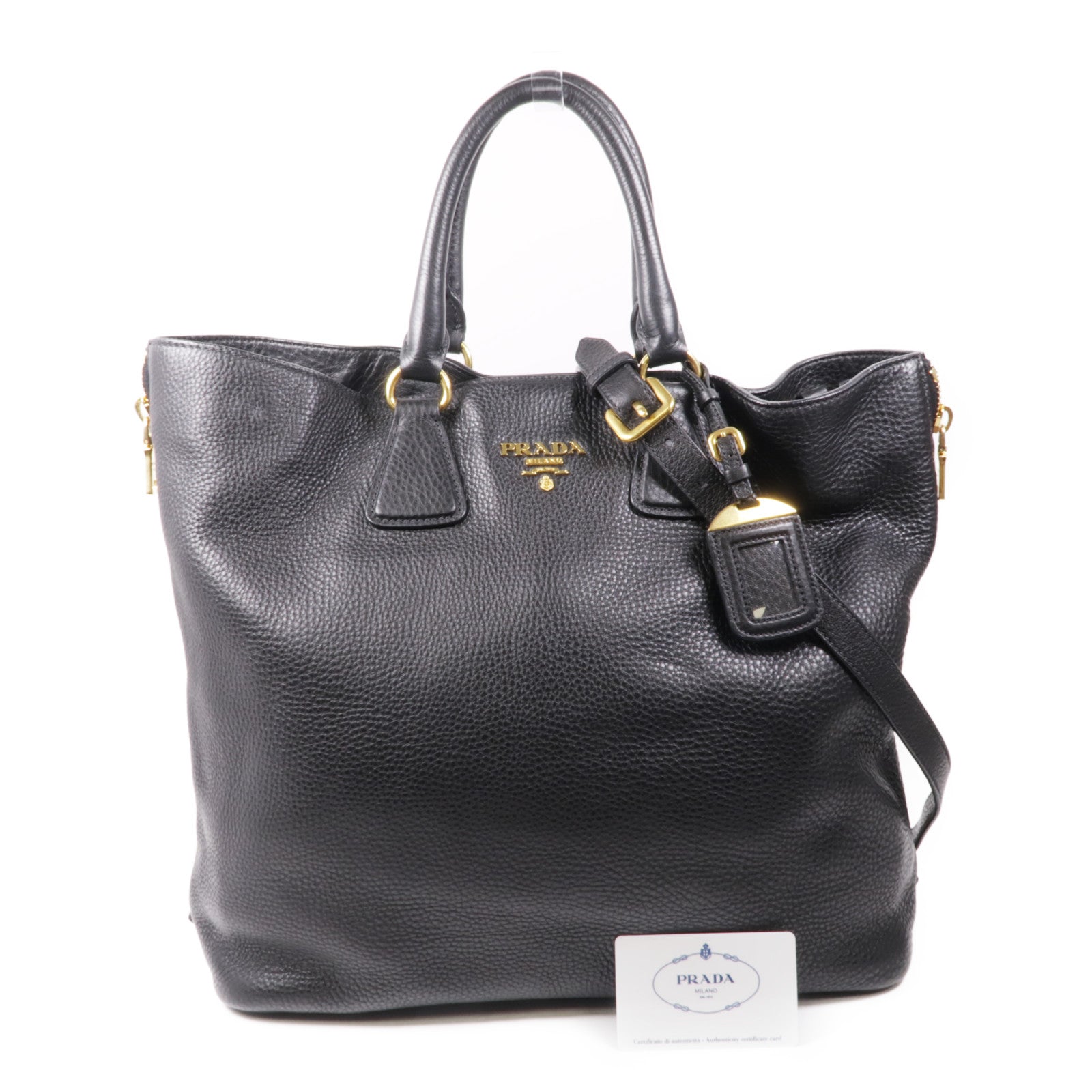 PRADA 牛皮皮革2 Way Bag金扣手挽肩背兩用袋