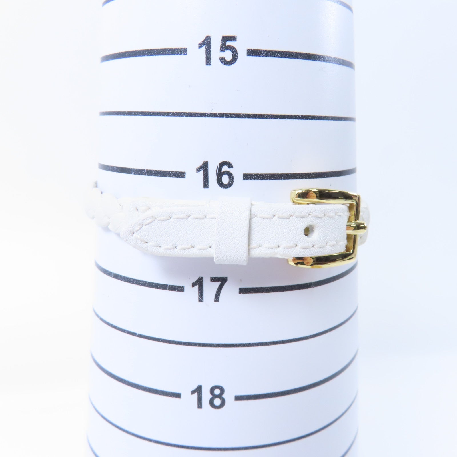 GUCCI 牛皮皮革Bangle金扣手鐲白色