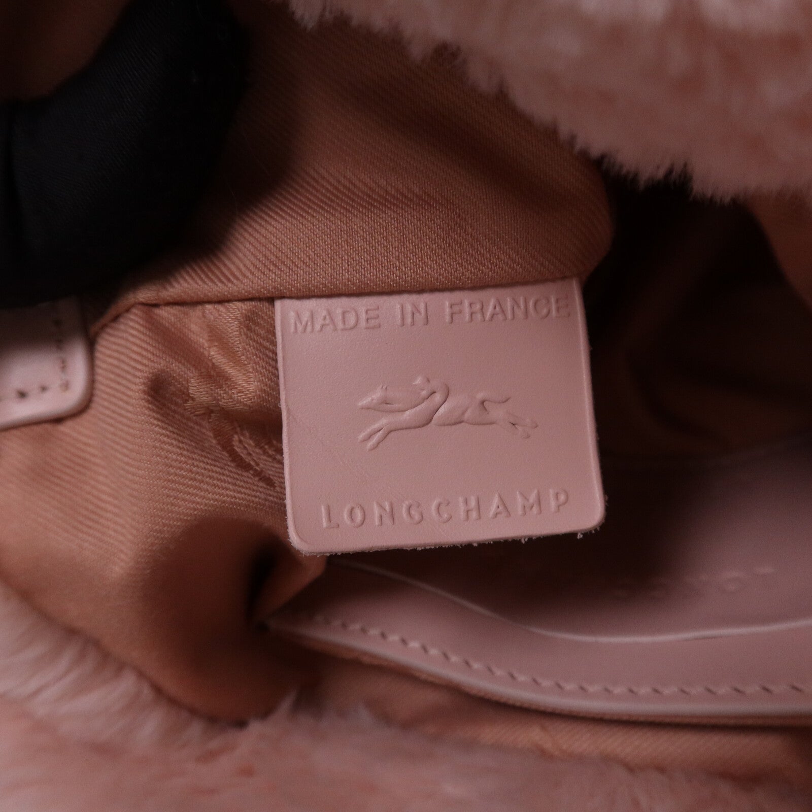 Longchamp 毛茸Shoulder Bag銀扣手挽肩背兩用袋