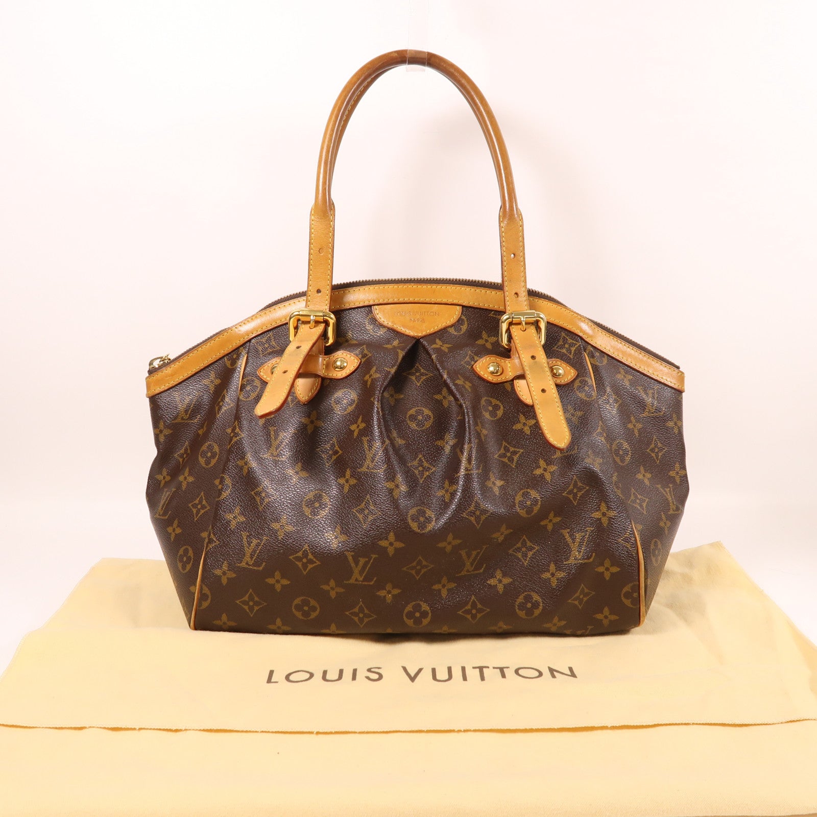 LOUIS VUITTON 【激減優惠】Monogram Tivoli GM金扣手挽肩背兩用袋棕色