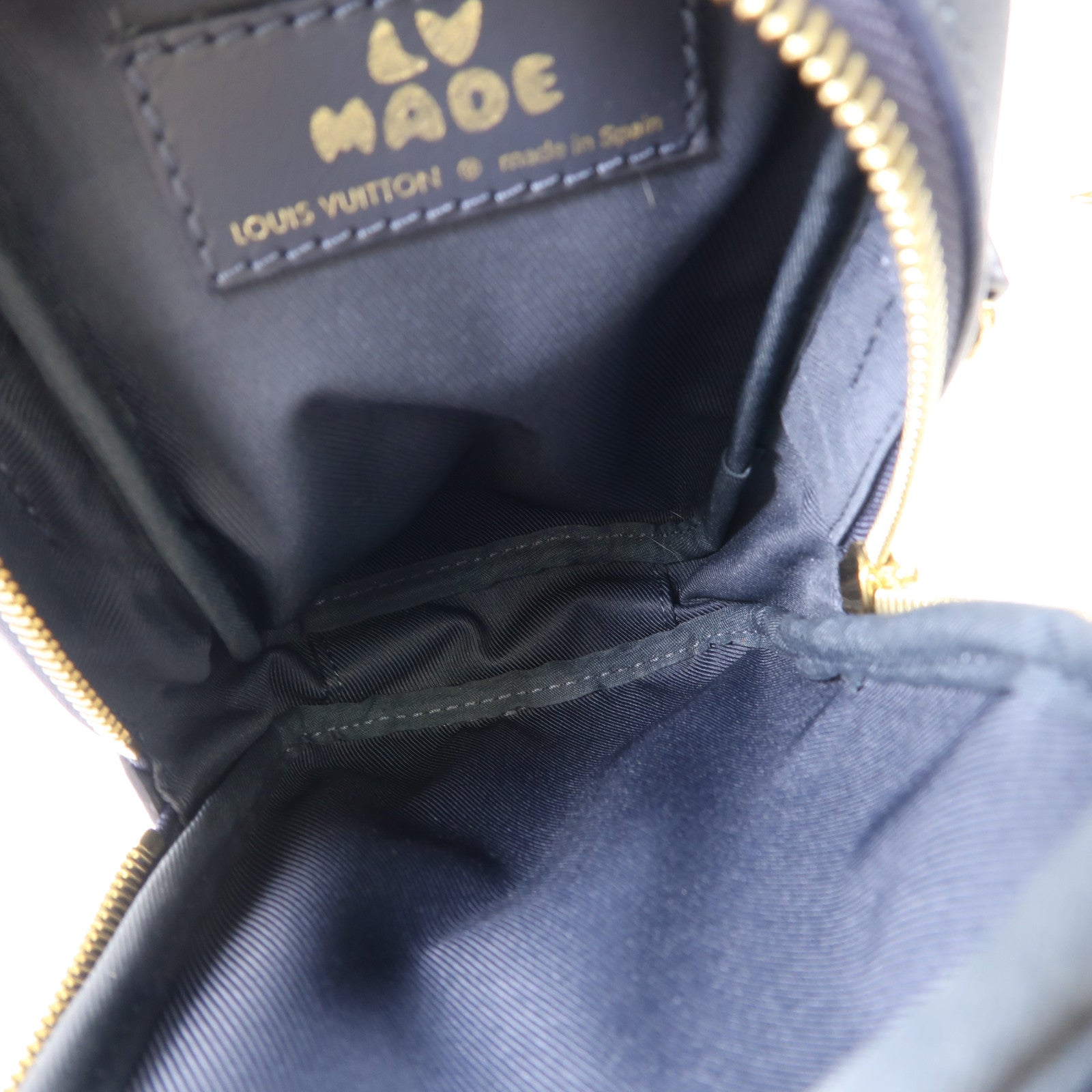 LOUIS VUITTON Monogram Denim/Taurillon x Nigo Flap Double Phone Pouch金扣肩背袋藍色