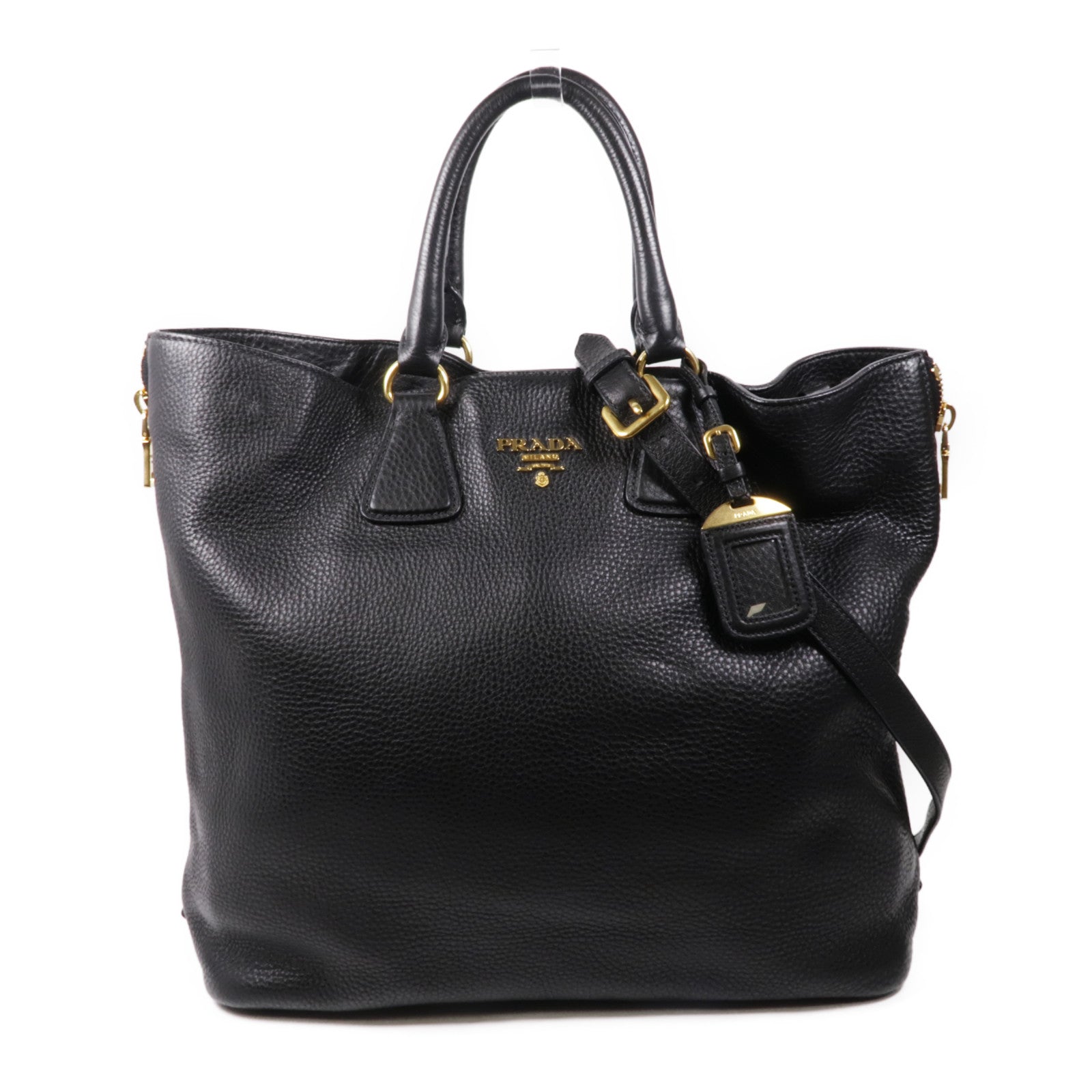 PRADA 牛皮皮革2 Way Bag金扣手挽肩背兩用袋