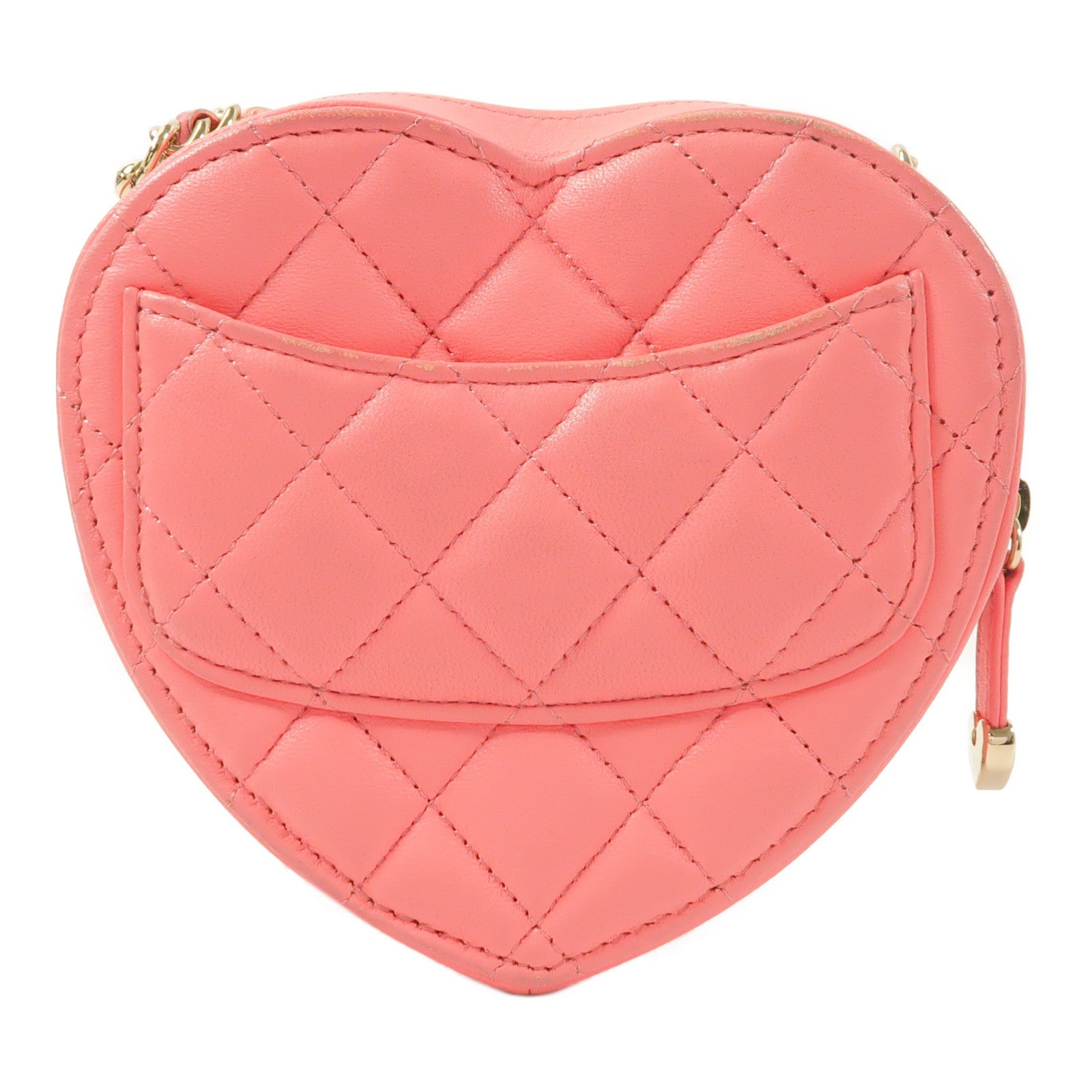 CHANEL 【激減優惠】羊皮皮革CC in Love Heart金扣鏈帶肩背袋