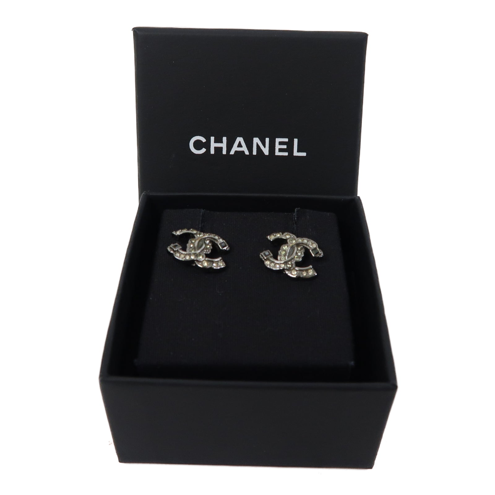 CHANEL 金屬CC Logo Earrings耳環銀色