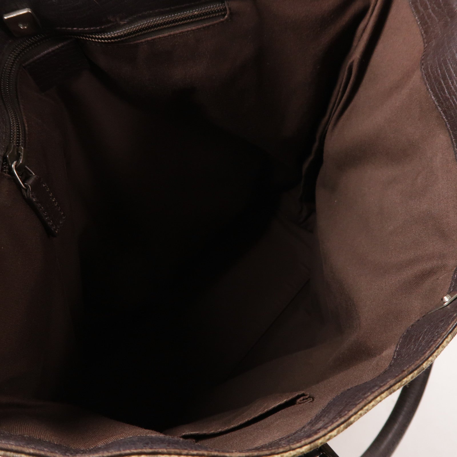 GUCCI 塗層帆布Hand Bag銀扣手挽袋啡色