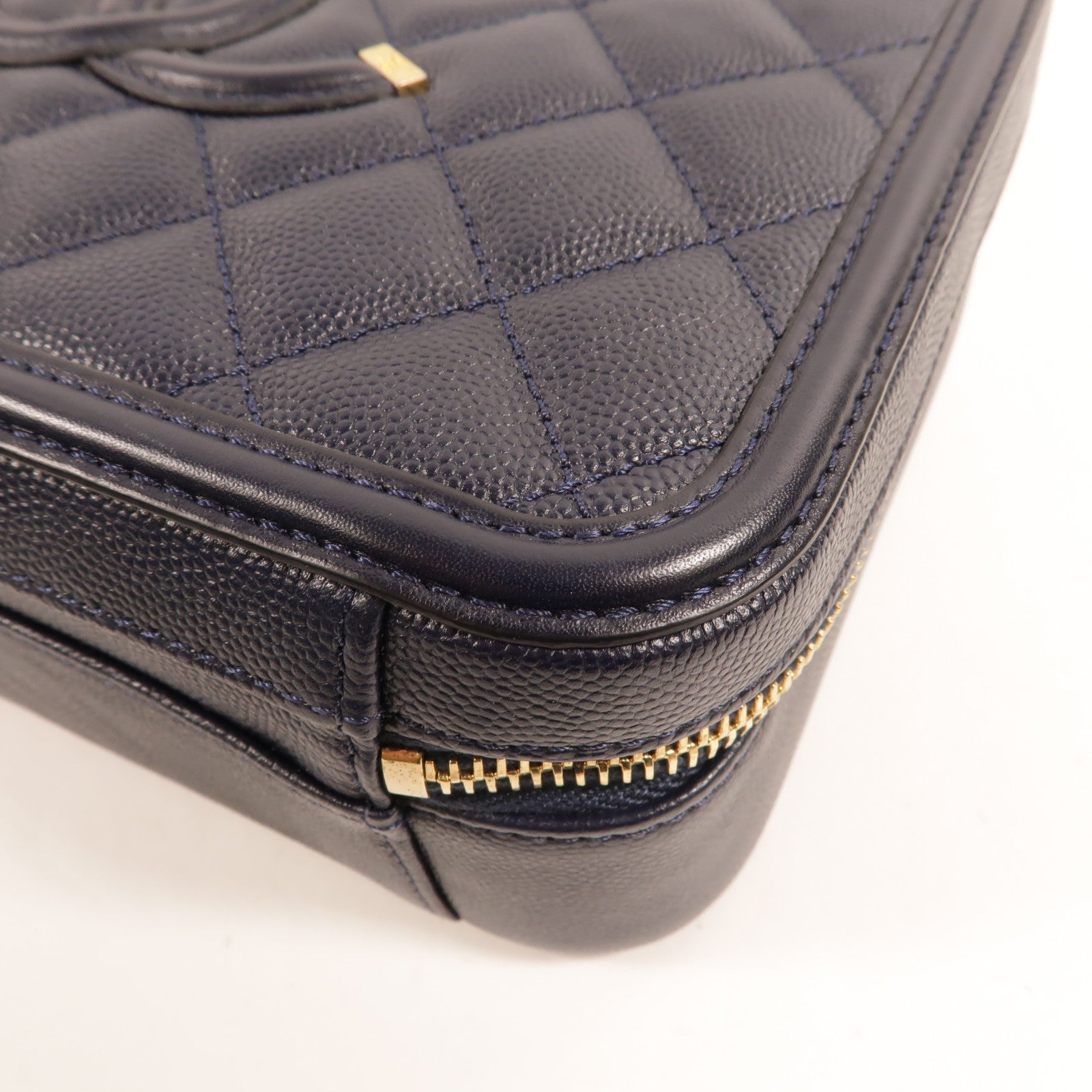 CHANEL 牛皮皮革Filigree Vanity Case手挽肩背兩用袋