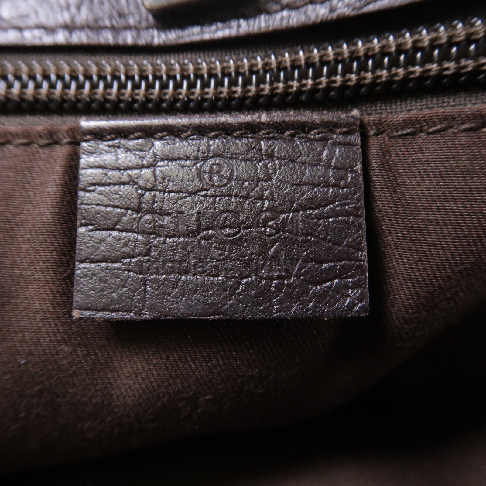 GUCCI 塗層帆布Hand Bag銀扣手挽袋啡色