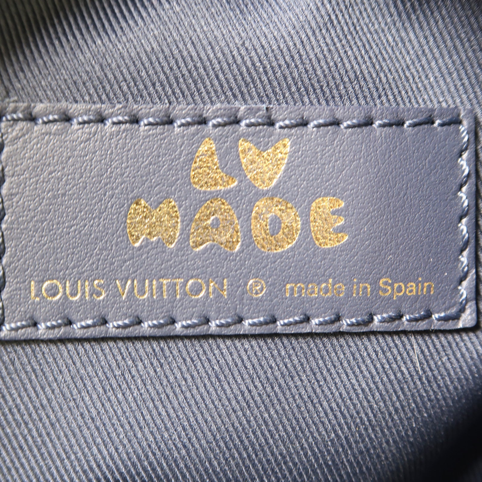 LOUIS VUITTON Monogram Denim/Taurillon x Nigo Flap Double Phone Pouch金扣肩背袋藍色