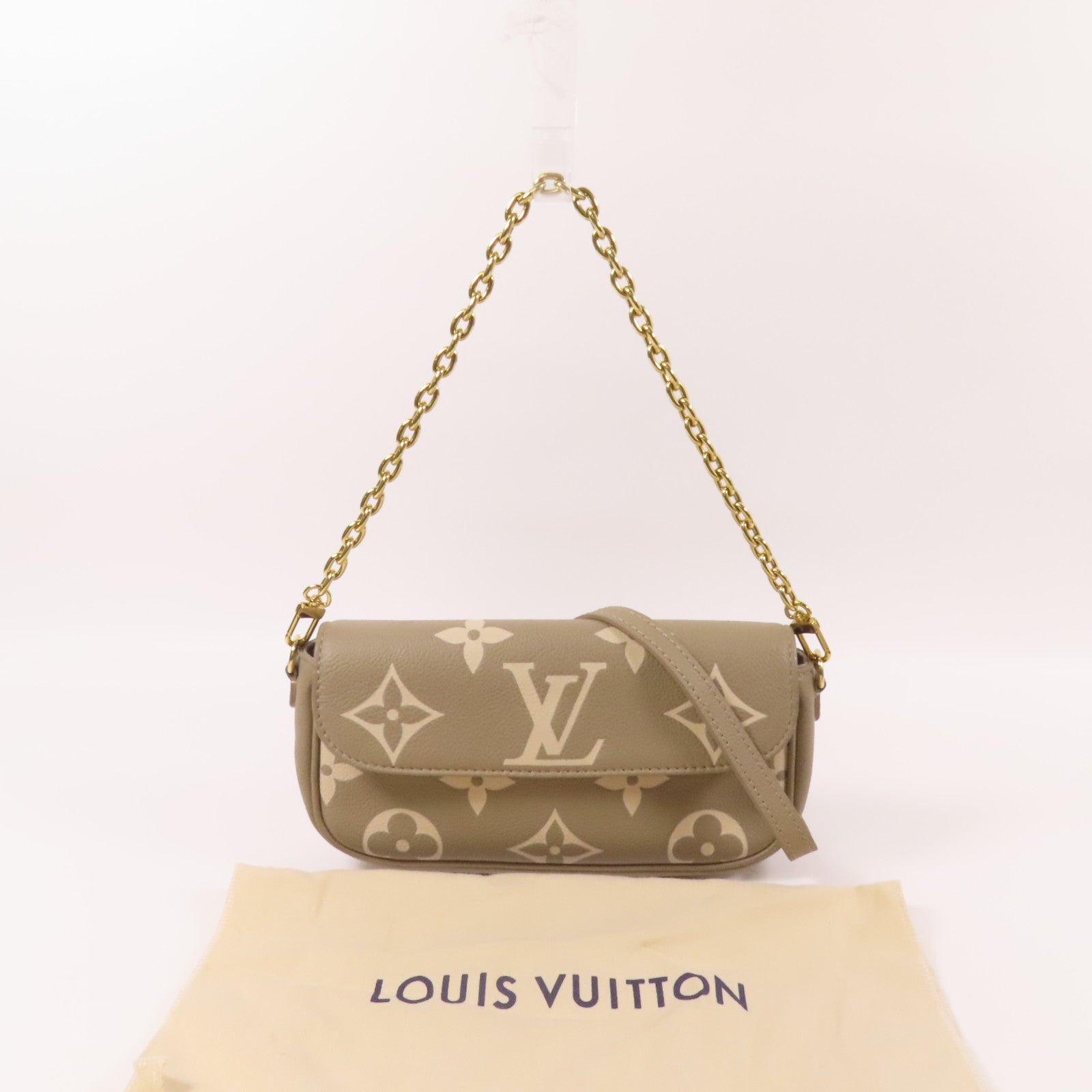 LOUIS VUITTON Monogram Empreinte Wallet On Chain Ivy金扣手挽肩背兩用袋