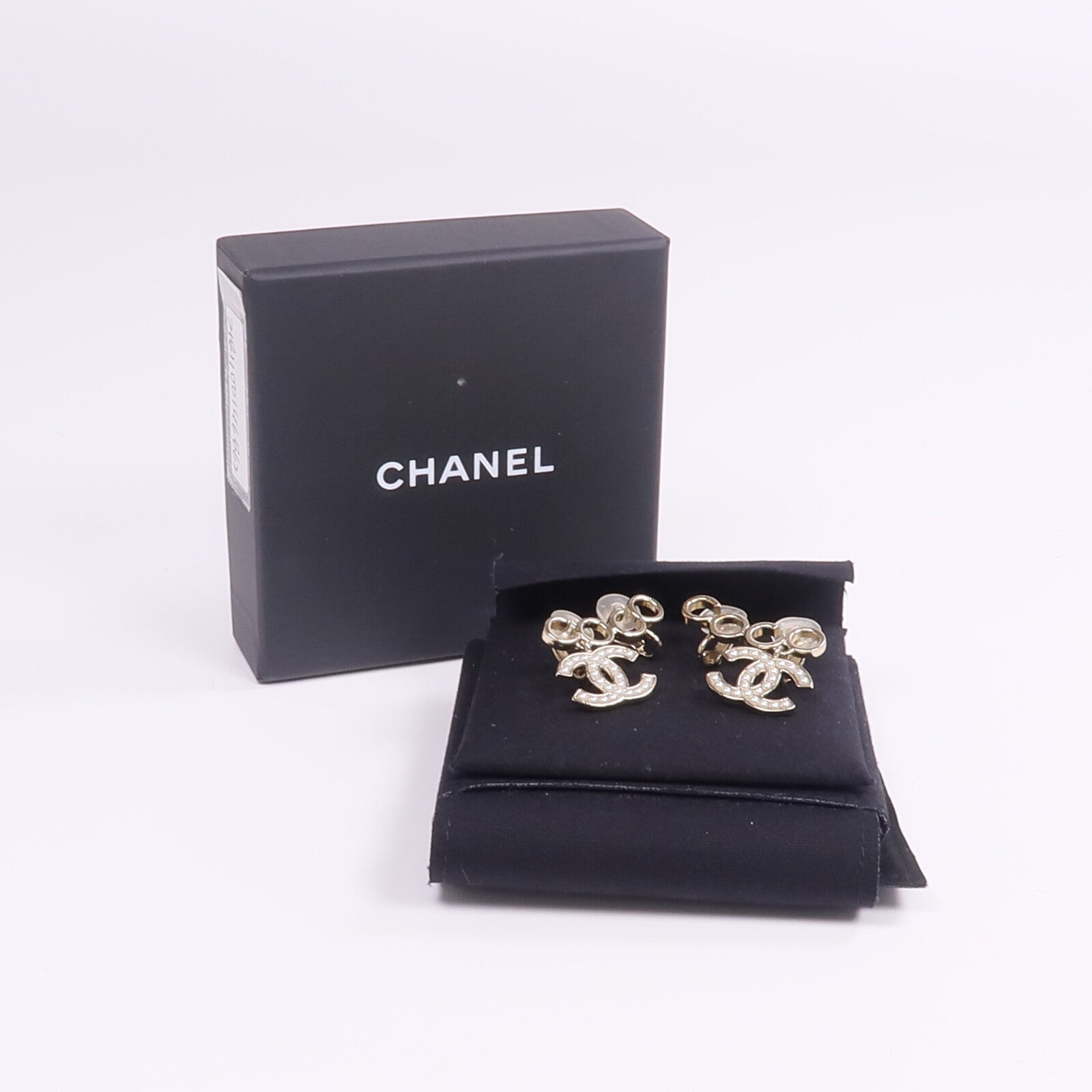 CHANEL 金屬/PVC Earrings Cilp金扣耳環