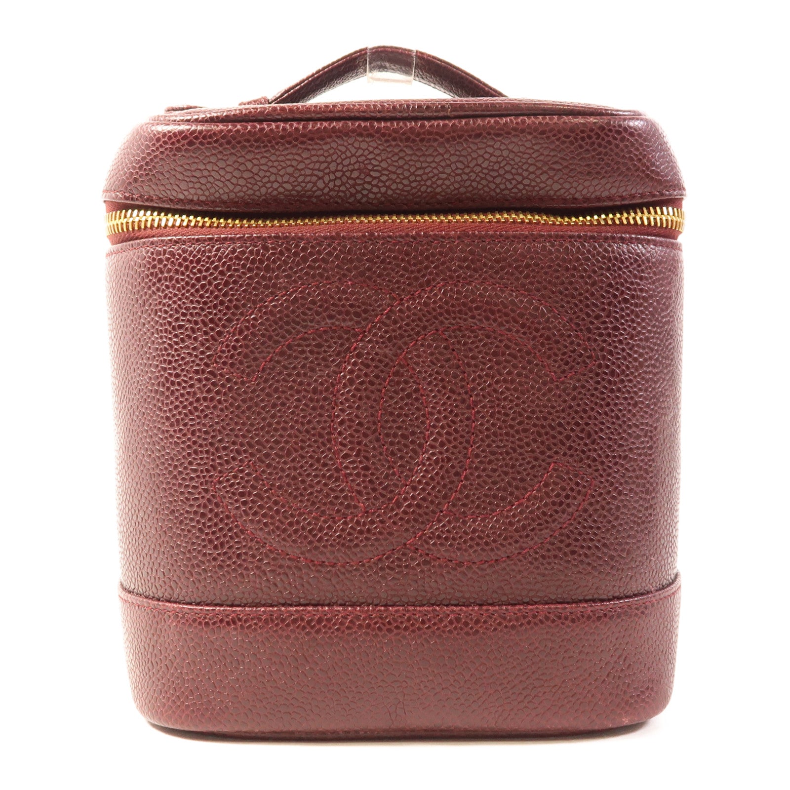 CHANEL 牛皮皮革Vanity Case金扣手挽袋