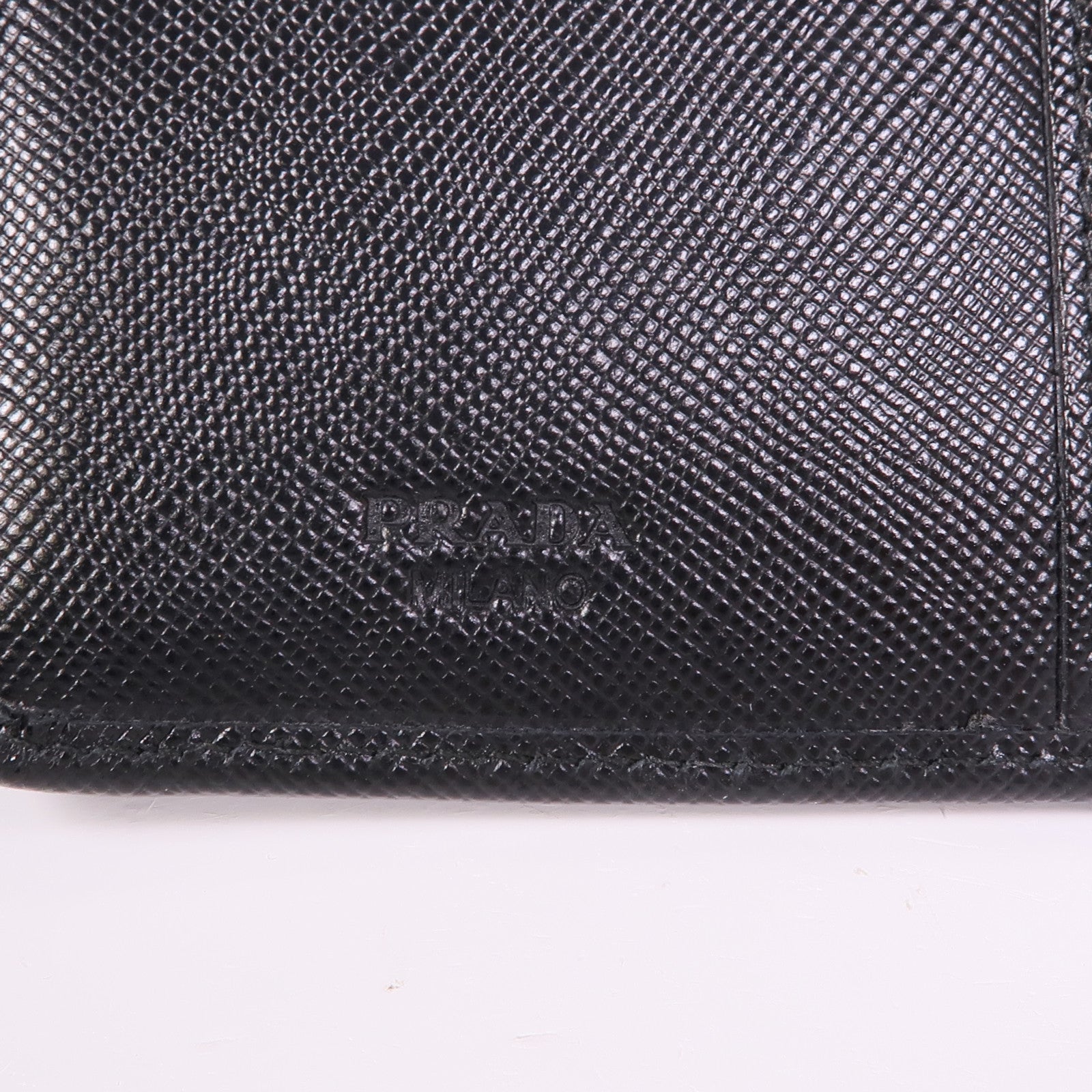 PRADA Saffiano皮革Wallet金扣錢包