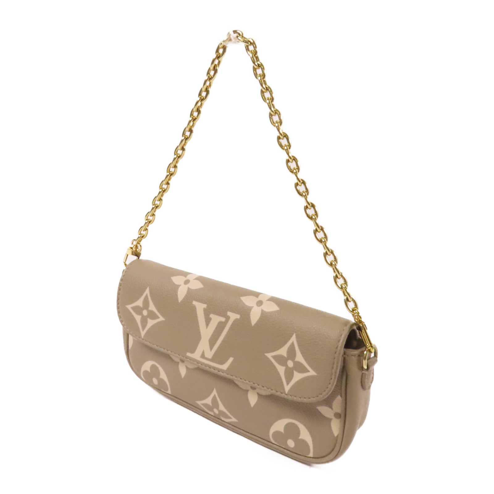 LOUIS VUITTON Monogram Empreinte Wallet On Chain Ivy金扣手挽肩背兩用袋