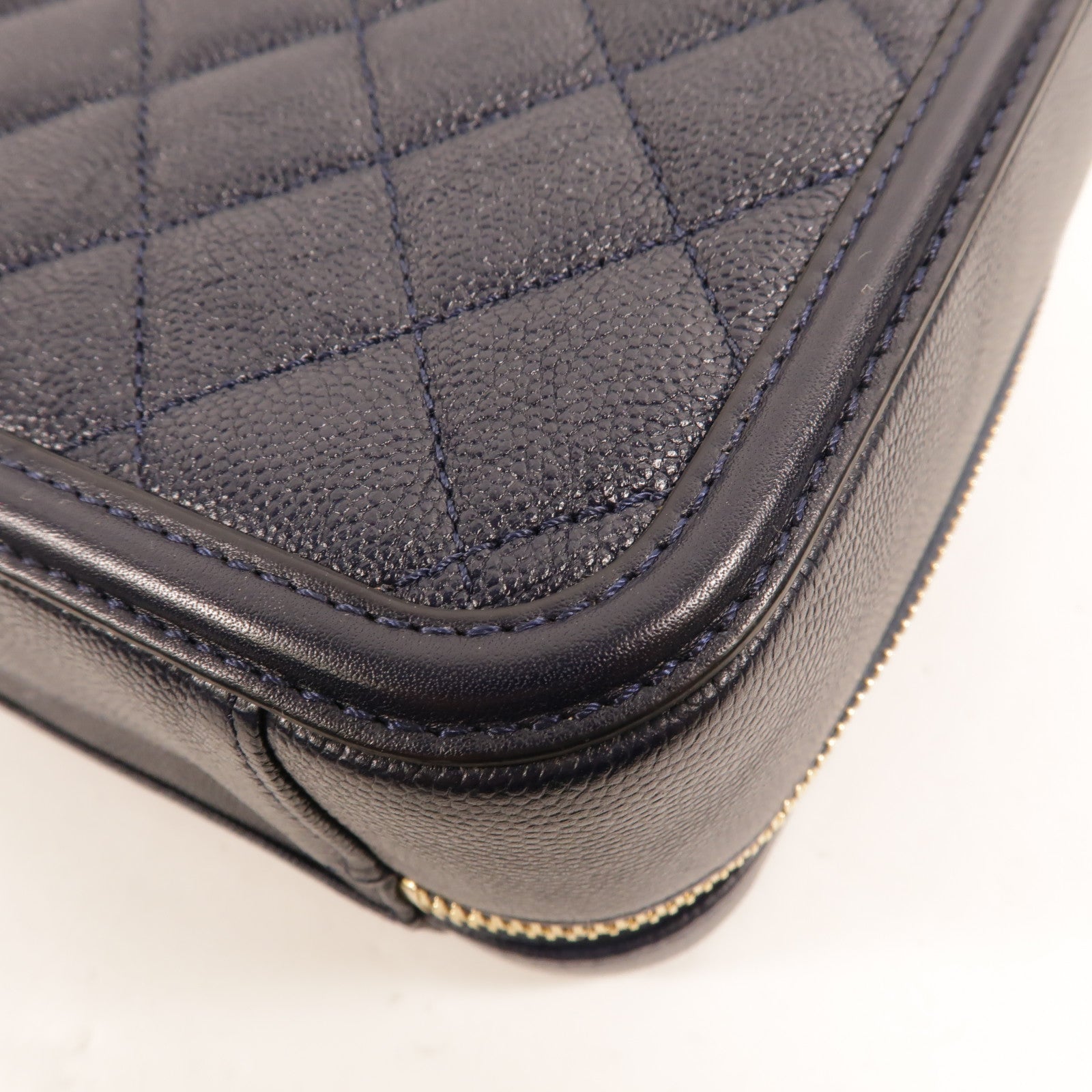 CHANEL 牛皮皮革Filigree Vanity Case手挽肩背兩用袋